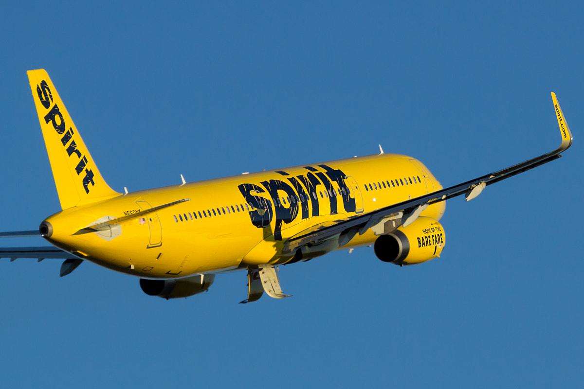 Canon EF 100-400mm F4.5-5.6L IS USM sample photo. Nks spirit airlines a321 photography