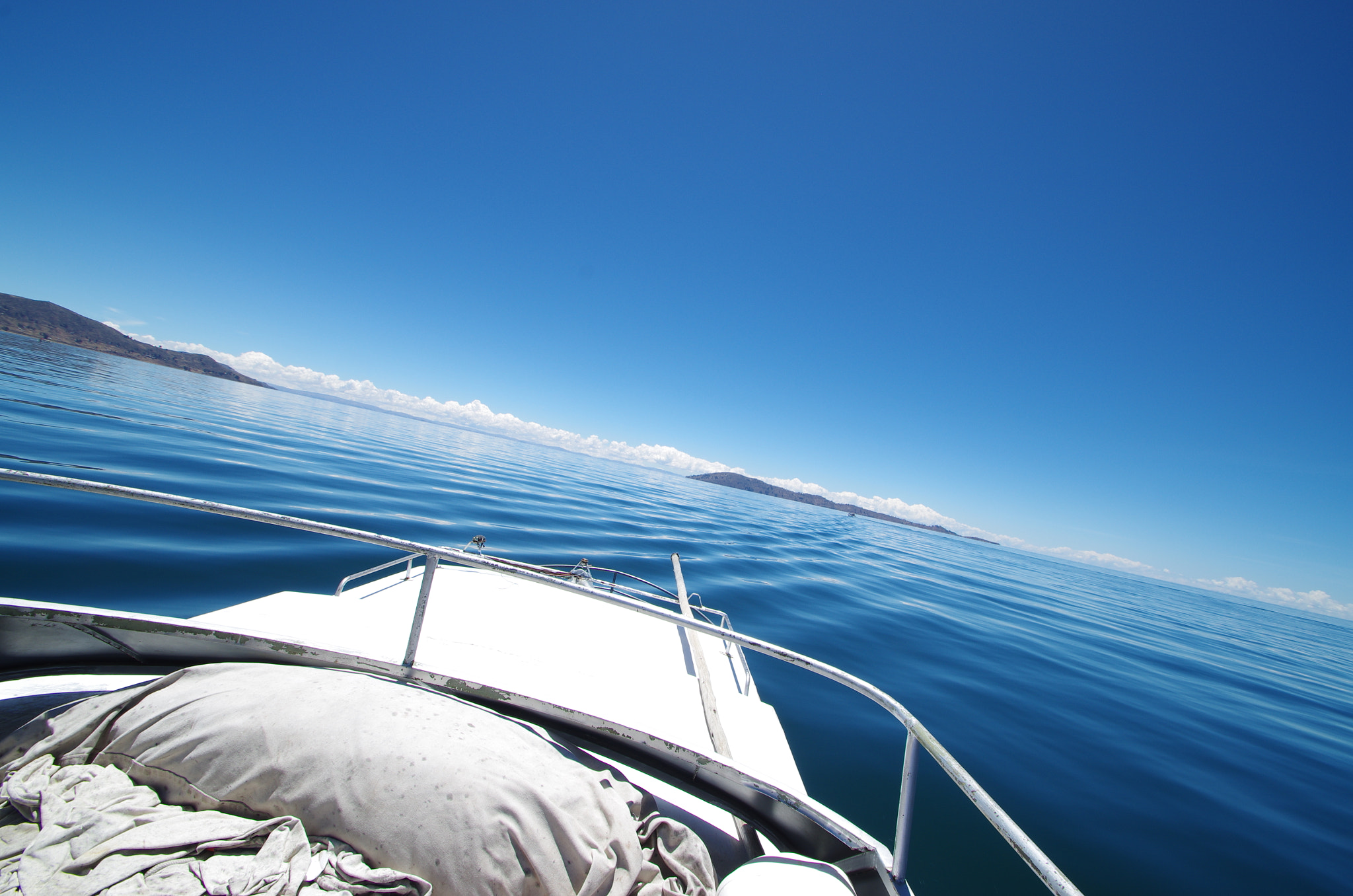 Pentax K-5 II sample photo. Boat on lake titicaca photography