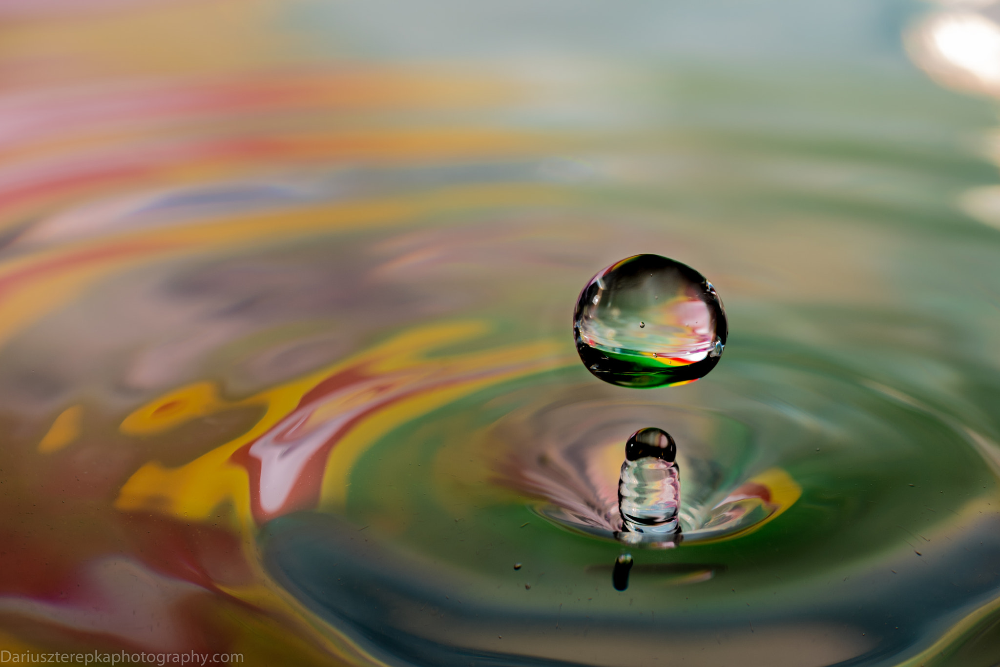 Nikon D750 + AF Micro-Nikkor 60mm f/2.8 sample photo. Colorful water drops photography