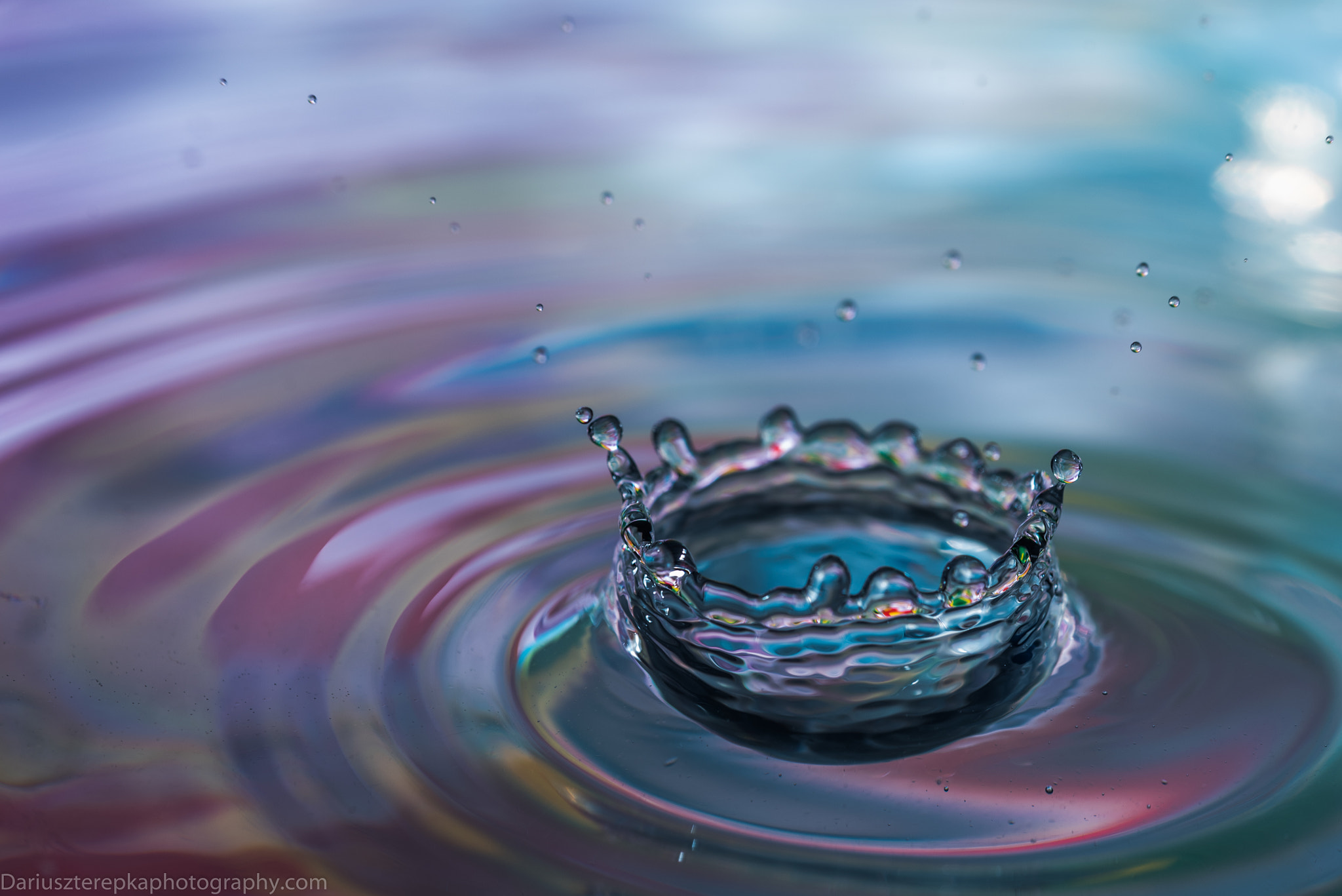 Nikon D750 + AF Micro-Nikkor 60mm f/2.8 sample photo. Colorful water drops photography