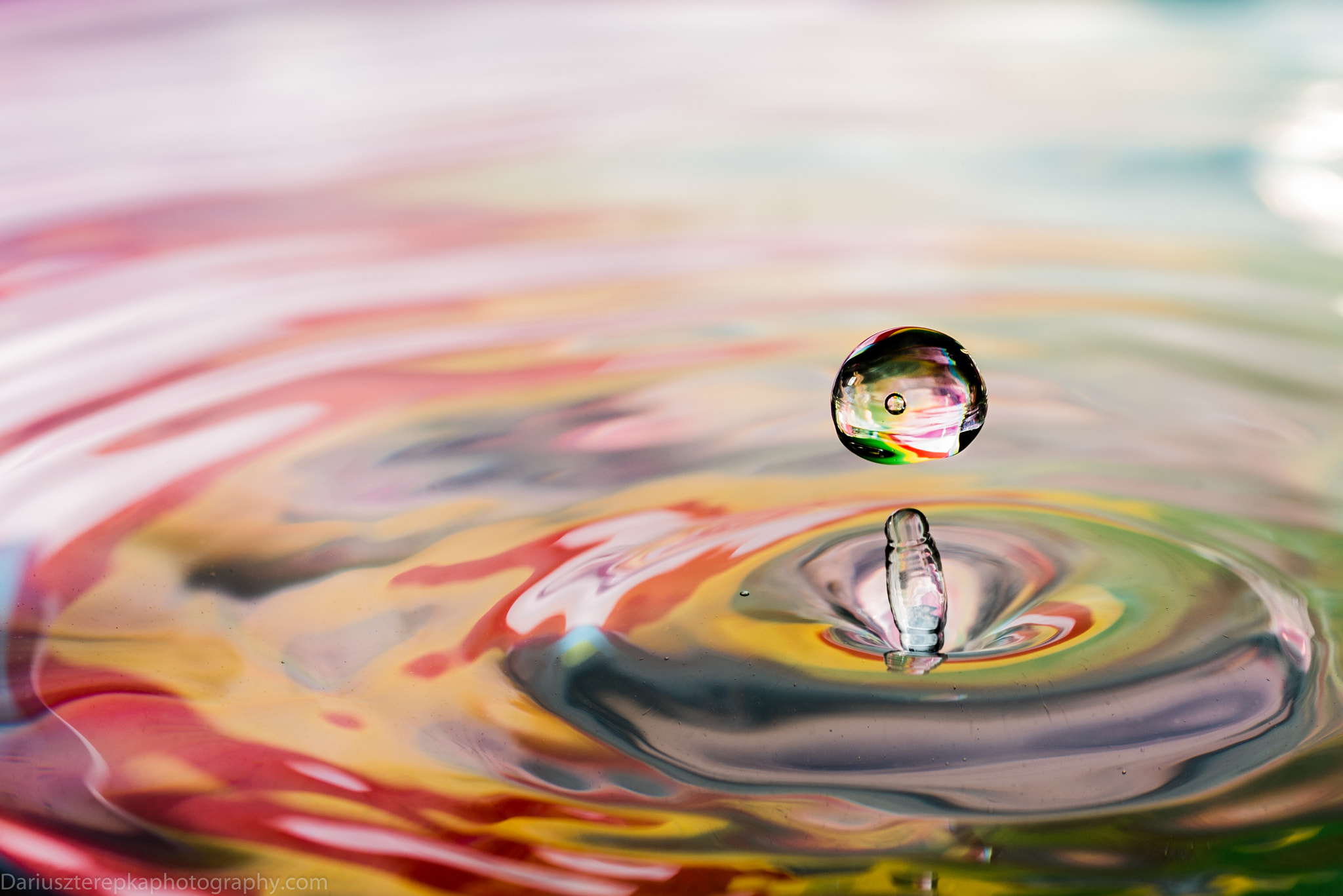 Nikon D750 + AF Micro-Nikkor 60mm f/2.8 sample photo. Colorful water drops photography