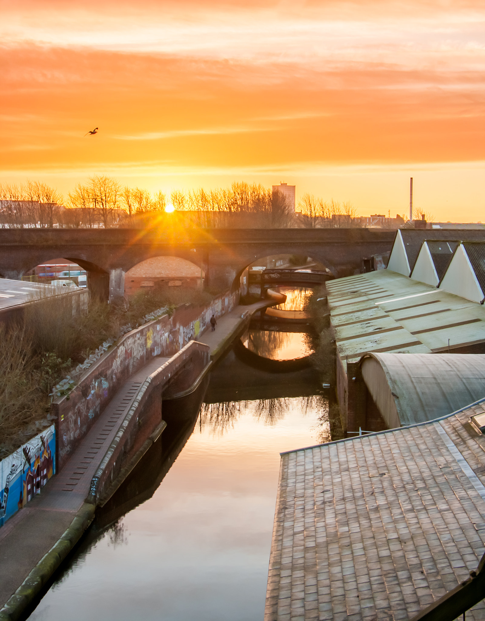 Canon EF-S 18-135mm F3.5-5.6 IS STM sample photo. Sunrise over the canals of digbeth photography