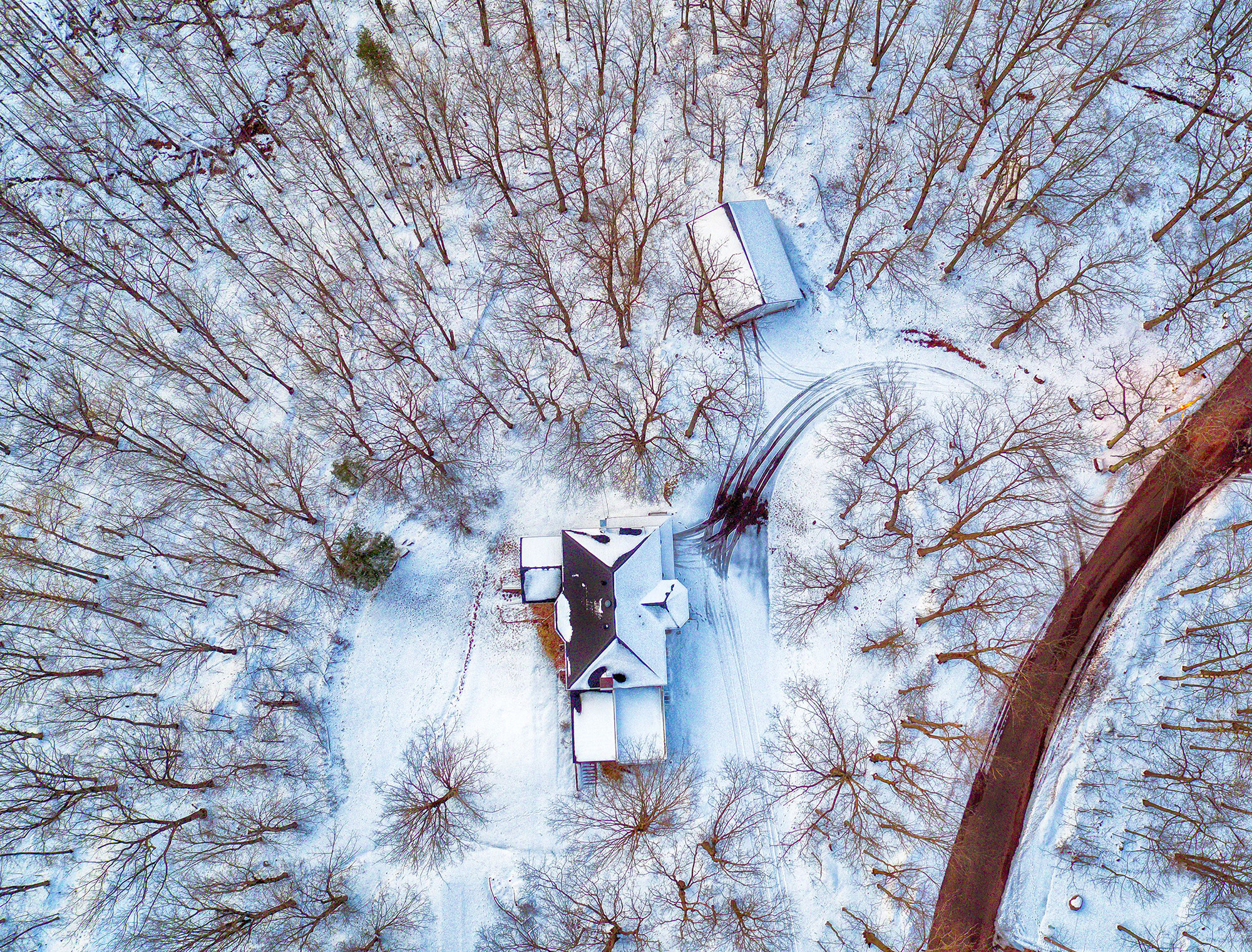 DJI FC550 sample photo. Spring snow fall photography