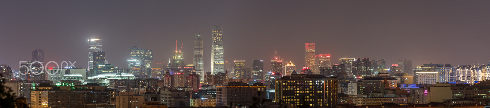 Pentax 645Z sample photo. Pano of the beijing cbd in the night photography