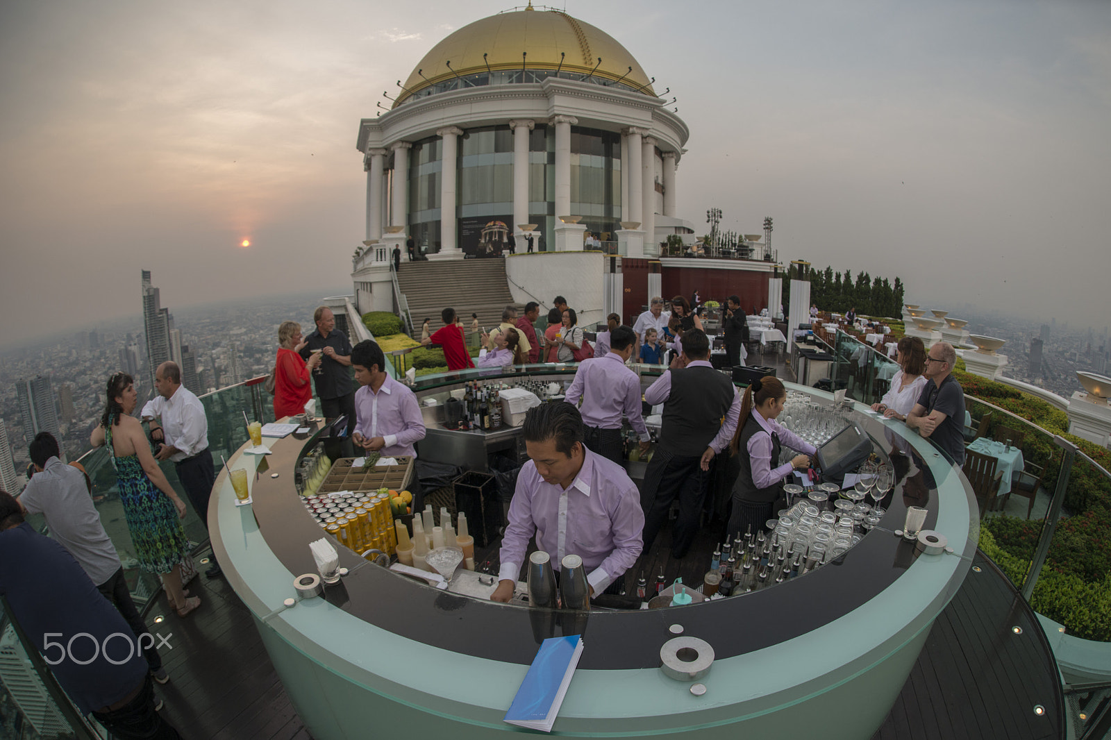 Nikon D800 + Sigma 15mm F2.8 EX DG Diagonal Fisheye sample photo. Asia thailand bangkok riverside sky bar photography