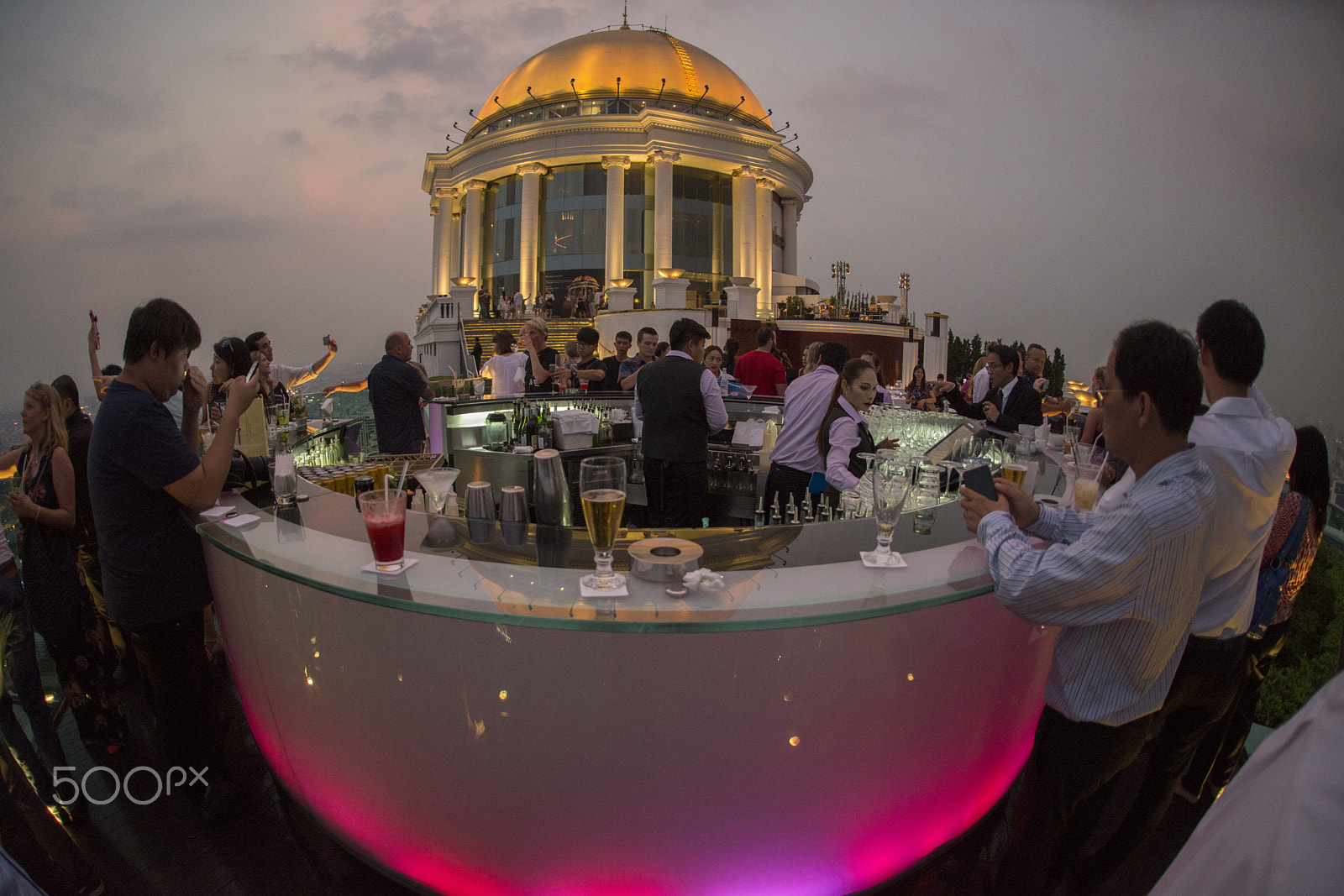 Nikon D800 + Sigma 15mm F2.8 EX DG Diagonal Fisheye sample photo. Asia thailand bangkok riverside sky bar photography