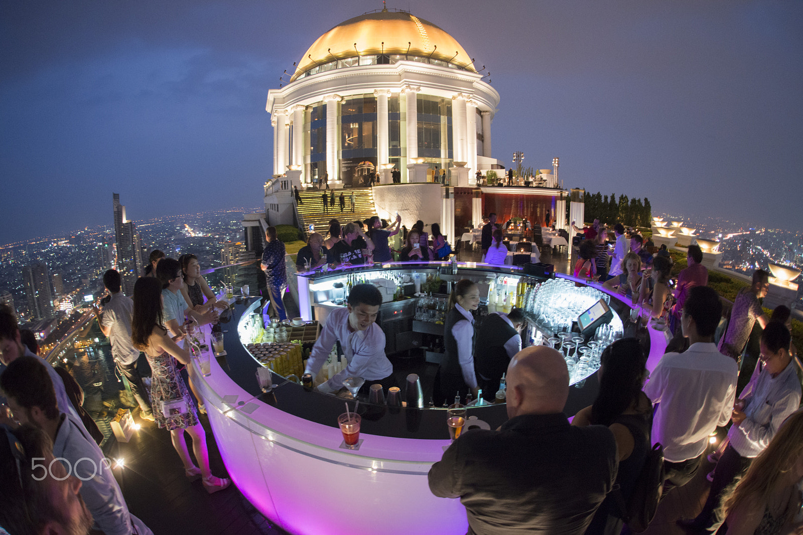 Nikon D800 + Sigma 15mm F2.8 EX DG Diagonal Fisheye sample photo. Asia thailand bangkok riverside sky bar photography