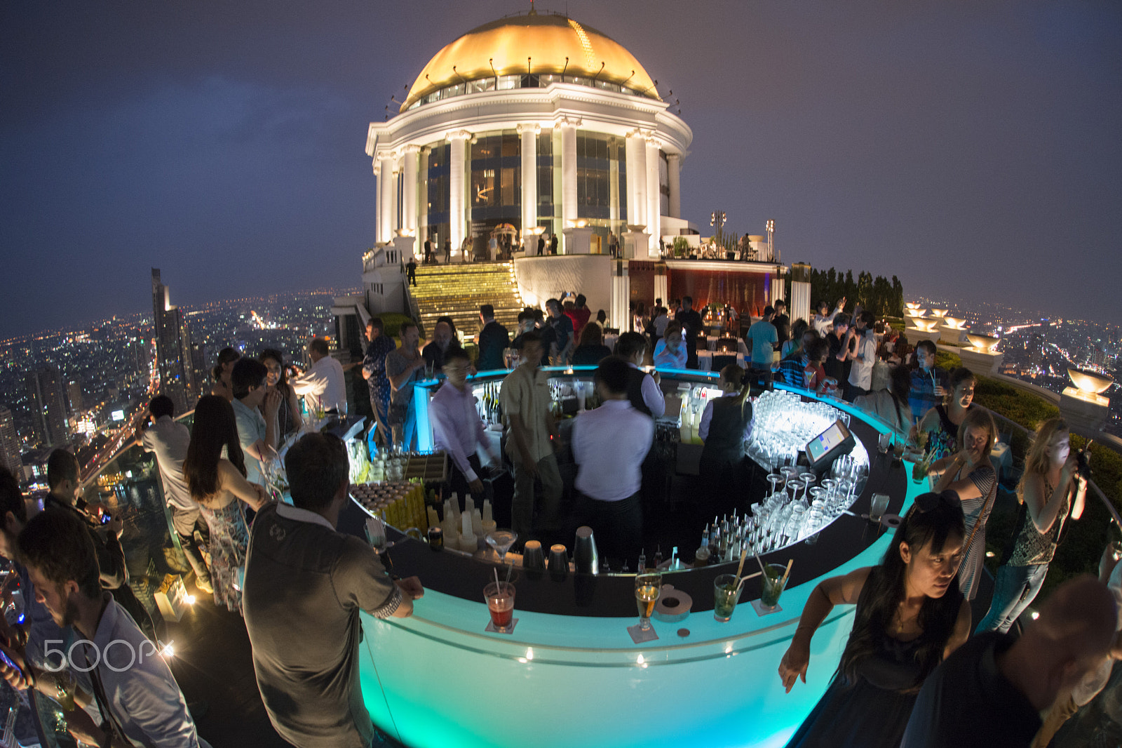 Nikon D800 + Sigma 15mm F2.8 EX DG Diagonal Fisheye sample photo. Asia thailand bangkok riverside sky bar photography