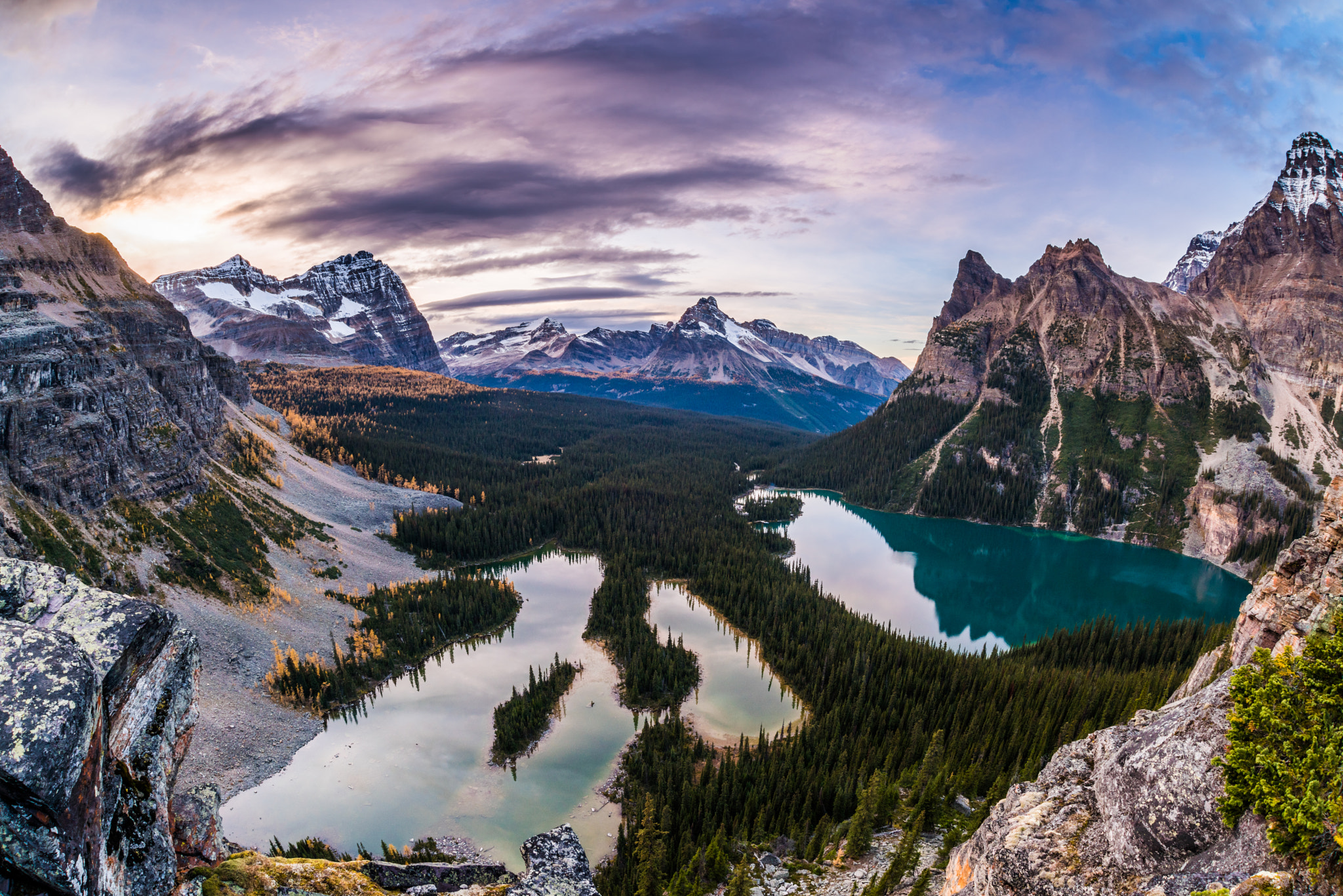 Nikon D810 + Sigma 15mm F2.8 EX DG Diagonal Fisheye sample photo. Opabin plateau overlook photography