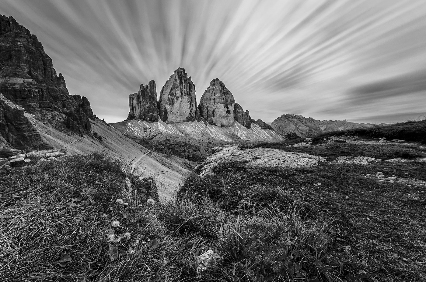 Nikon D300S + Sigma 10-20mm F3.5 EX DC HSM sample photo. Dramatic sunrise to three peaks of  lavaredo photography