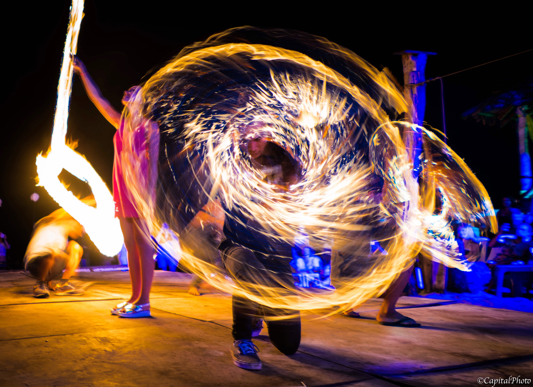 Sony FE 28mm F2 sample photo. Fire show, phi phi photography