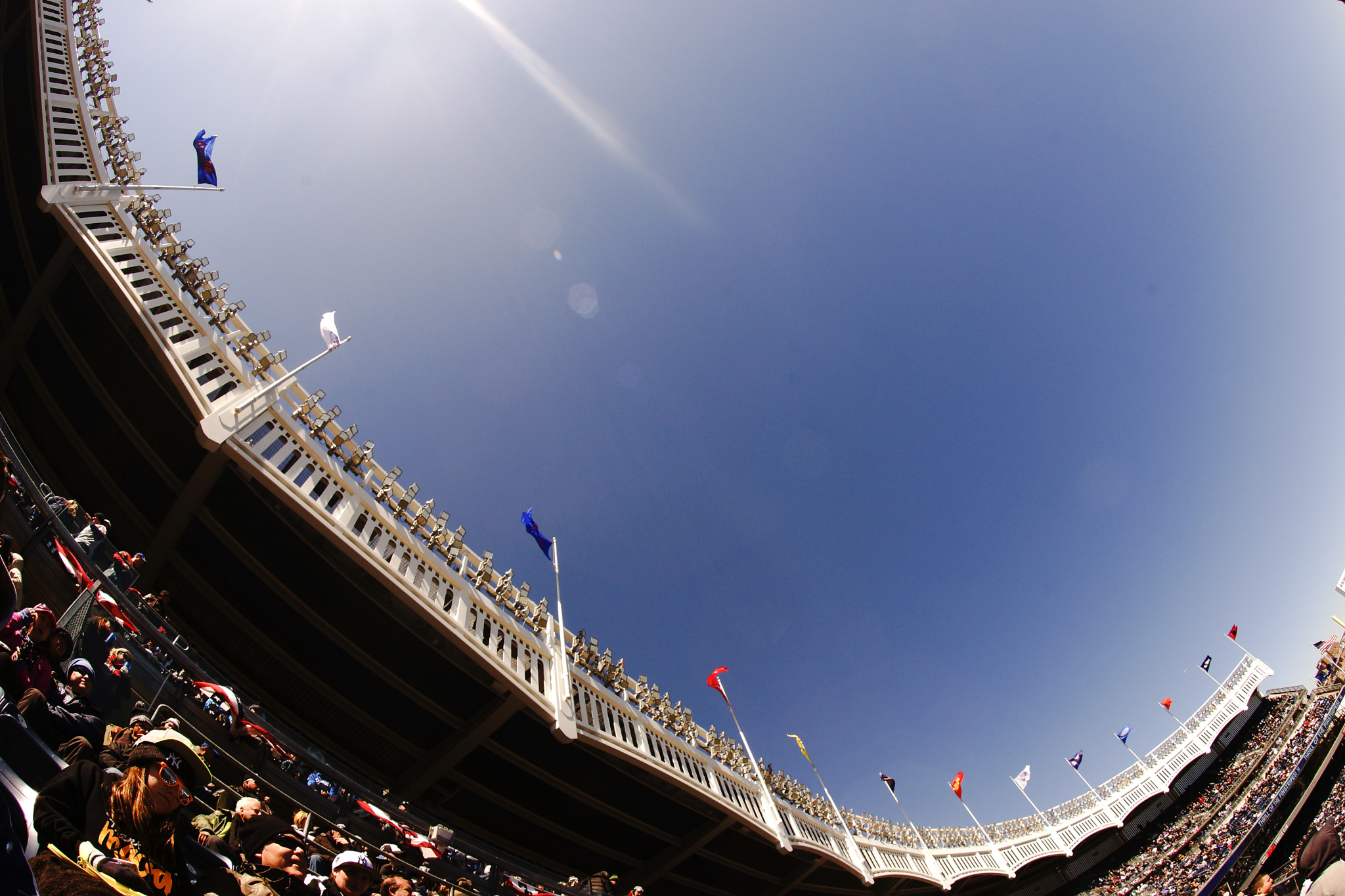 Sony a99 II + Sony 16mm F2.8 Fisheye sample photo. Yankee stradium curve photography