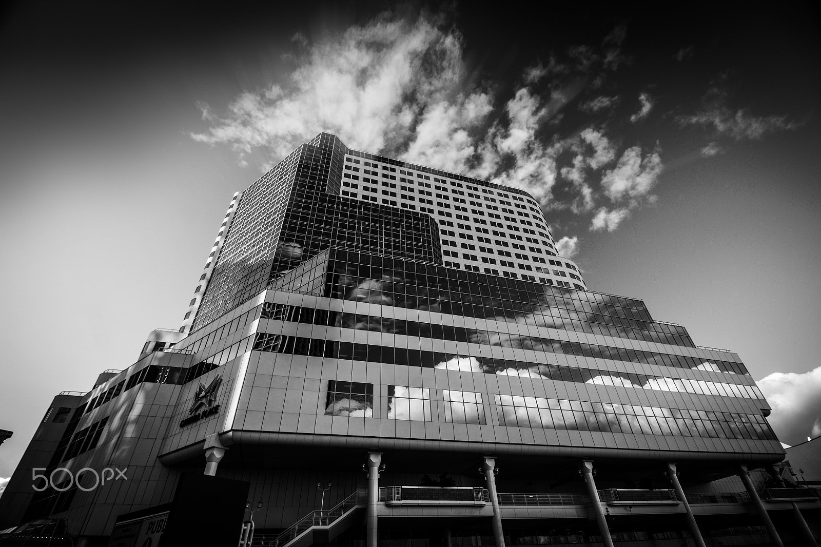 Canon EF-S 10-18mm F4.5–5.6 IS STM sample photo. Canada place b&w photography