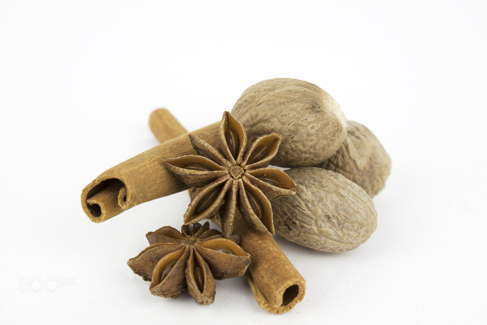 Canon EF-S 18-55mm F3.5-5.6 III sample photo. Anise, cloves and cinnamon stick isolated on white photography