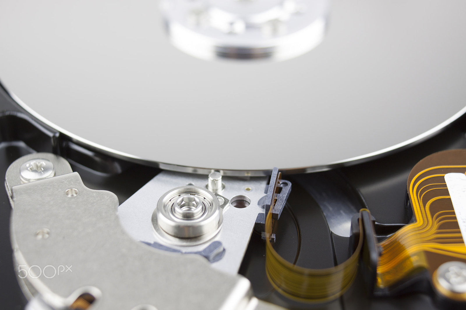 Canon EF-S 18-55mm F3.5-5.6 III sample photo. Hard drive internal components photography