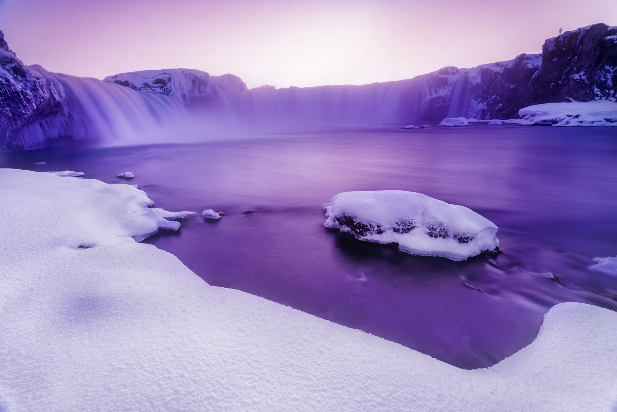 Nikon D800E + Nikon AF Nikkor 14mm F2.8D ED sample photo. Goðafoss mistical light photography