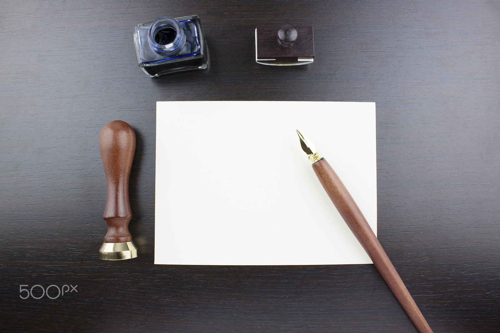 Canon EF-S 18-55mm F3.5-5.6 III sample photo. Pens, ink pot, papyrus and blotting paper on a bro photography