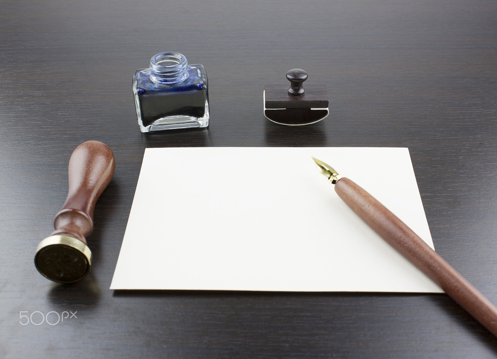 Canon EF-S 18-55mm F3.5-5.6 III sample photo. Pens, ink pot, papyrus and blotting paper on a bro photography