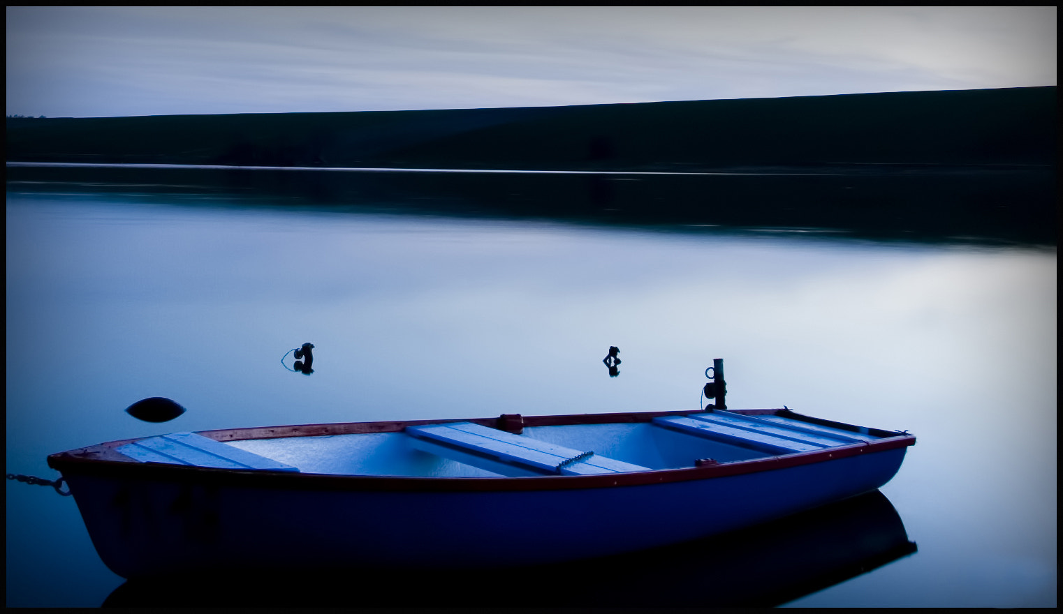 Pentax K100D sample photo. Boat in the twillight photography