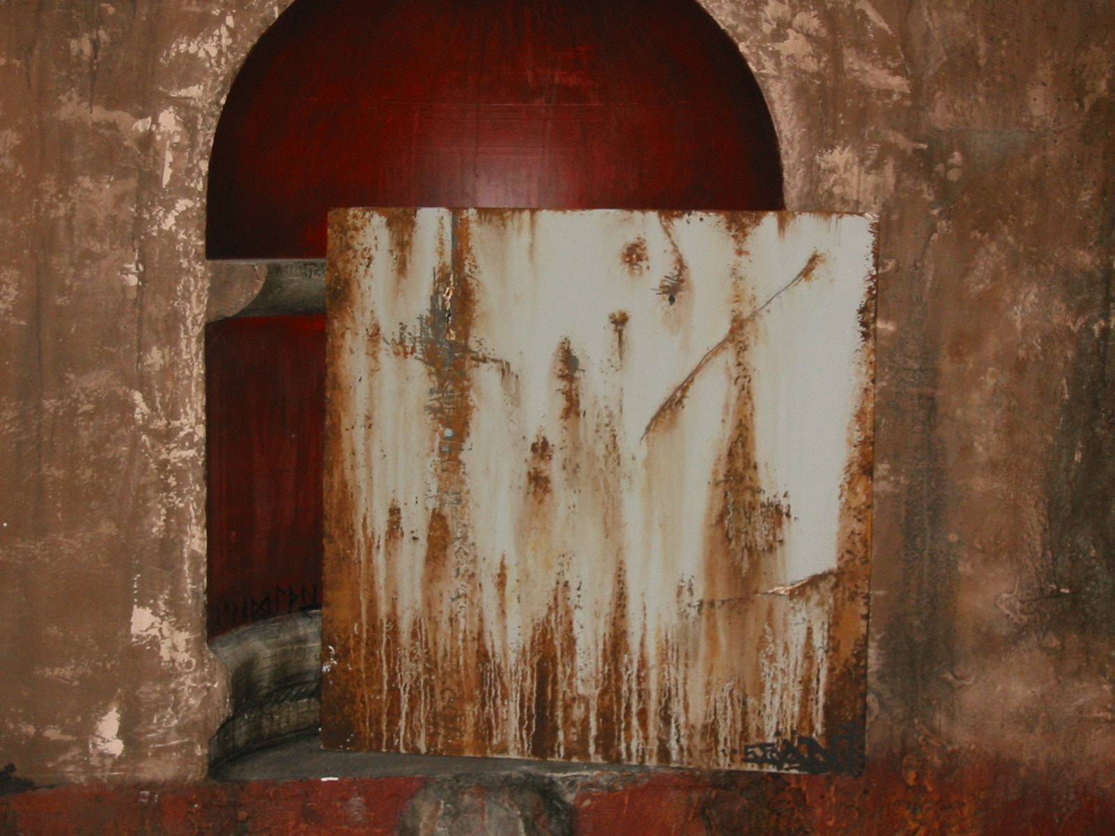 Canon POWERSHOT S300 sample photo. Faux rust + aged plaster wall photography