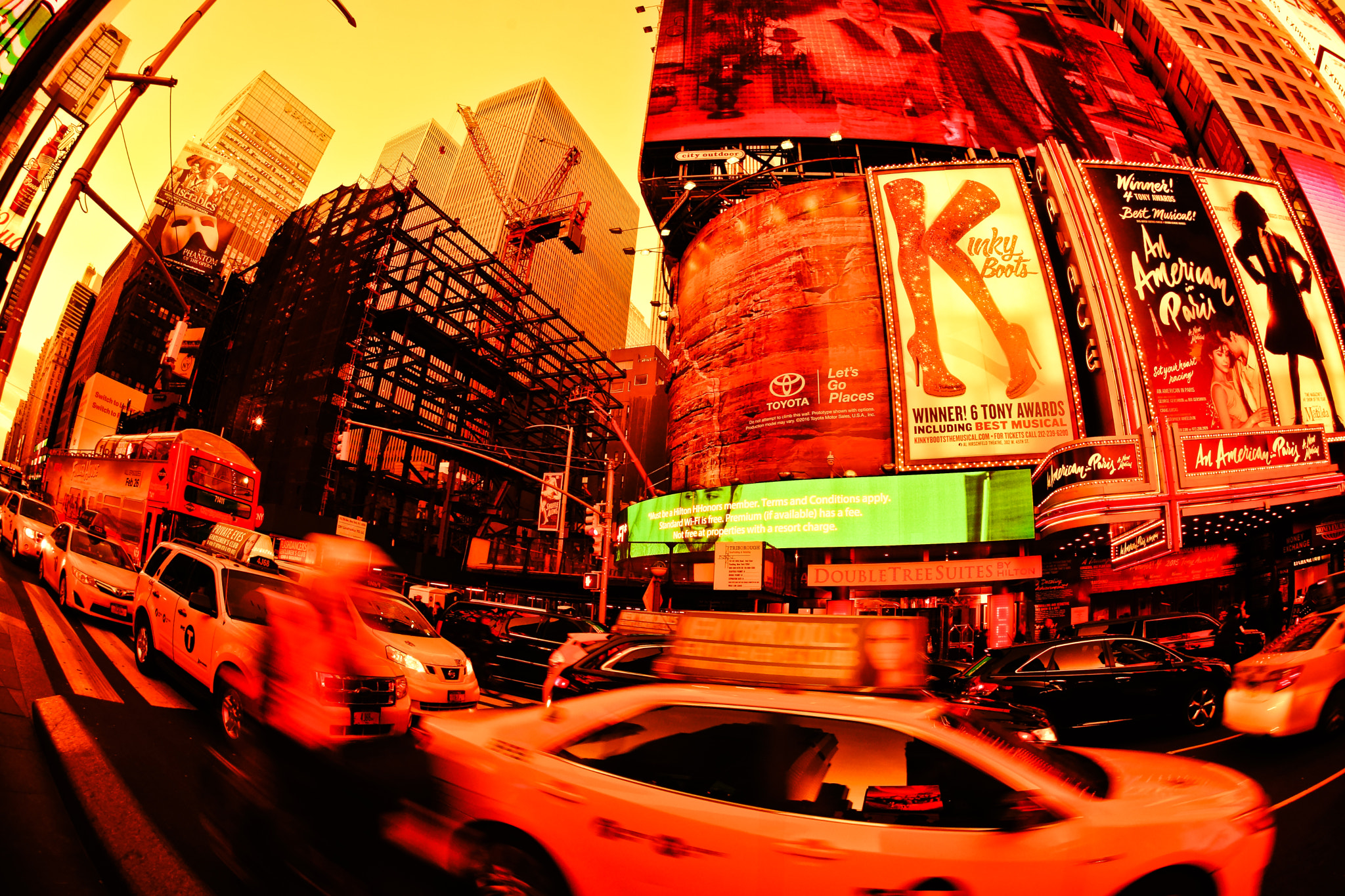 Sony a99 II + Sony 16mm F2.8 Fisheye sample photo. Times square photography