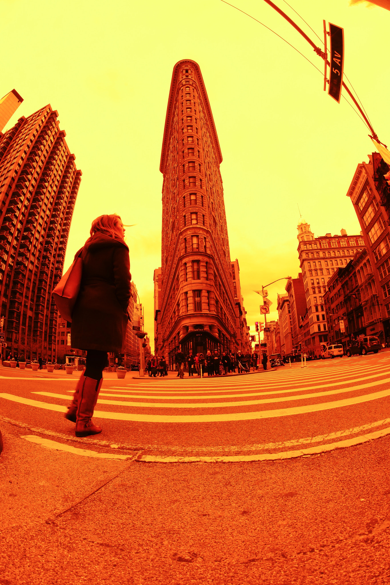 Sony a99 II + Sony 16mm F2.8 Fisheye sample photo. Flat iron photography