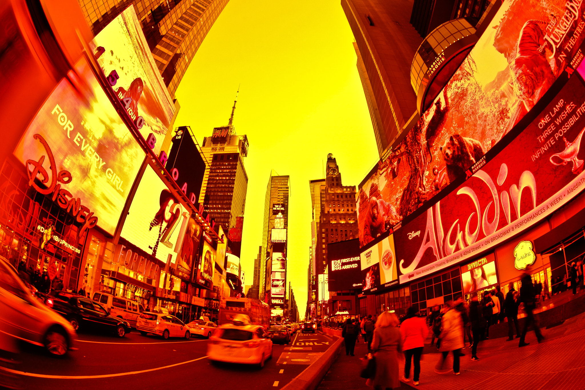 Sony a99 II + Sony 16mm F2.8 Fisheye sample photo. @ times square photography