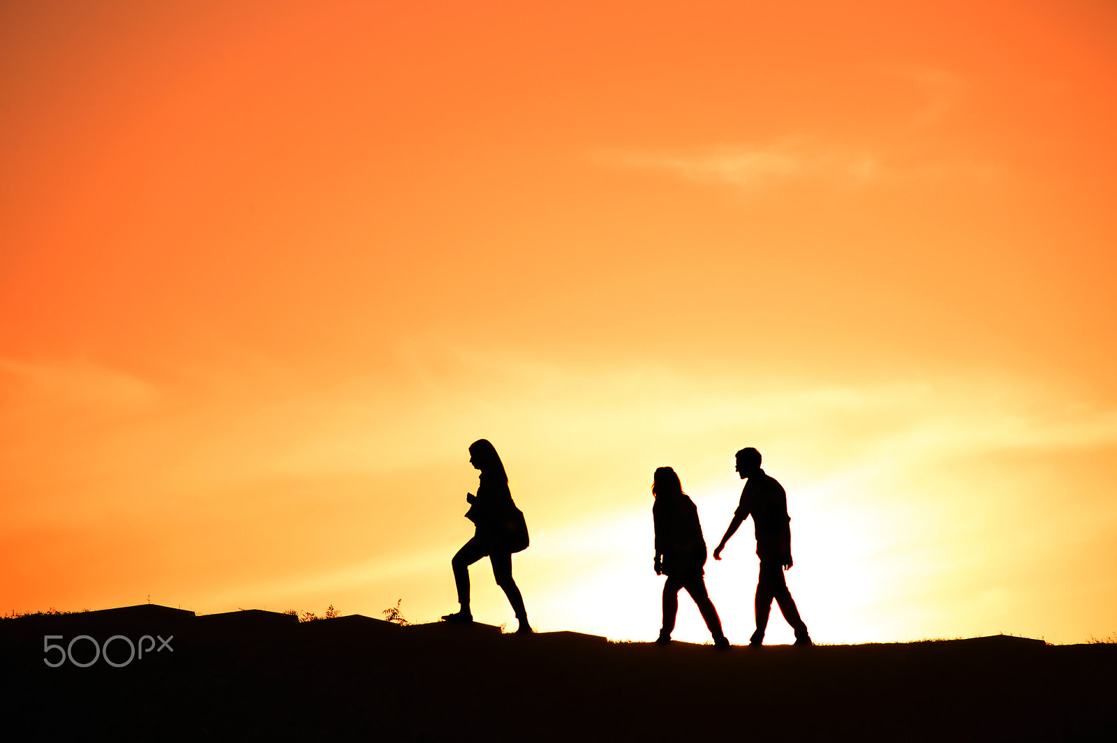 Nikon Df sample photo. Group of people, silhouette photography