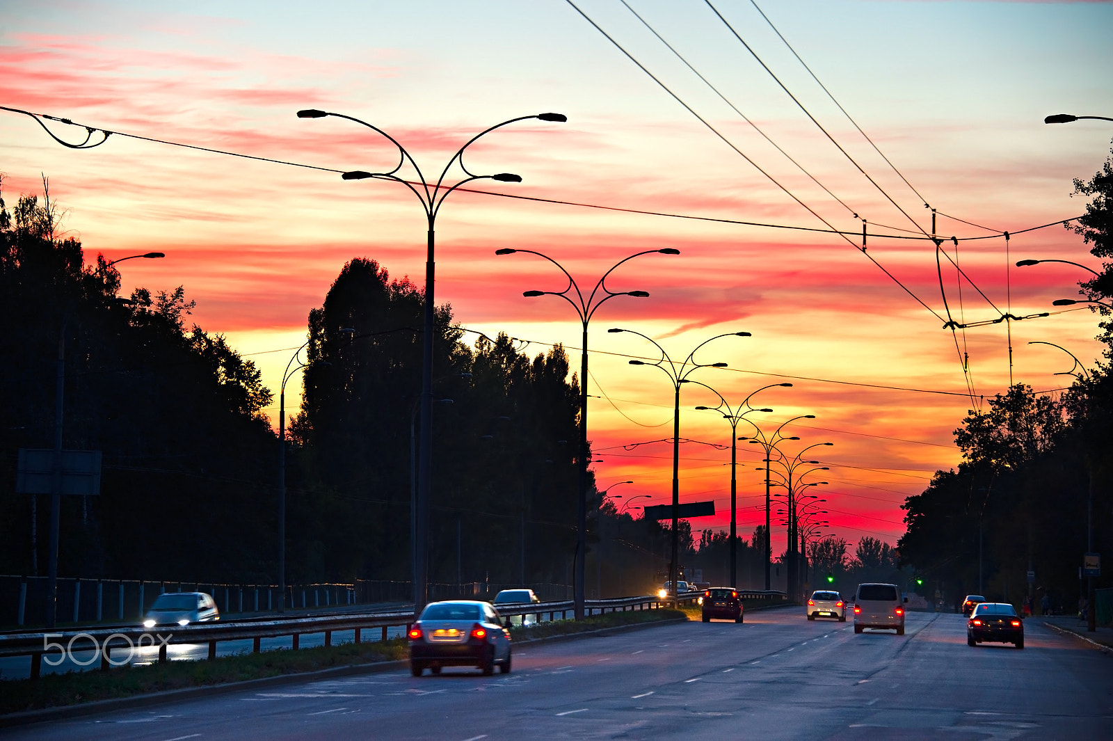 Nikon Df sample photo. Road at sunset photography
