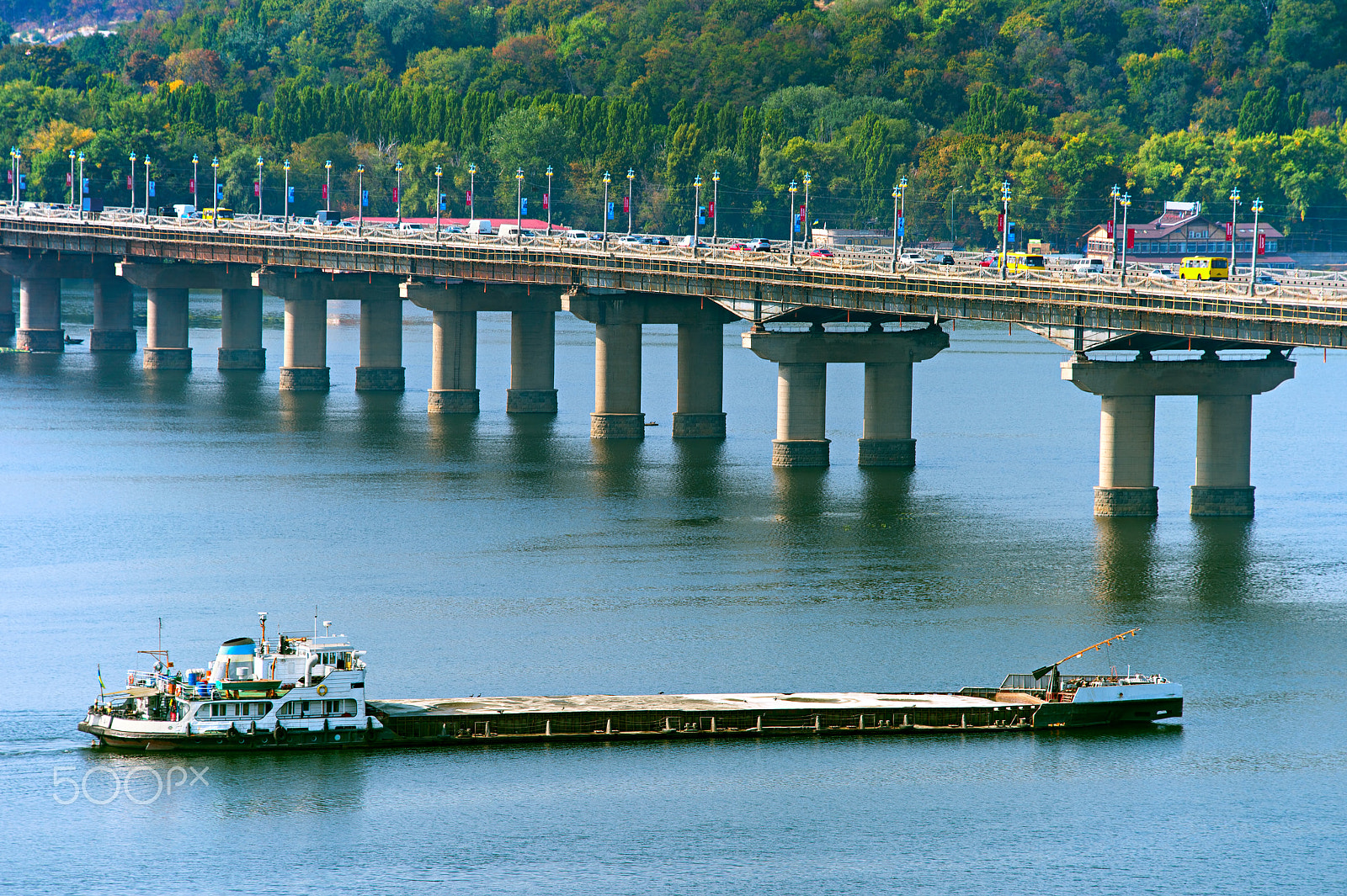 Nikon Df sample photo. Large barge on the river photography