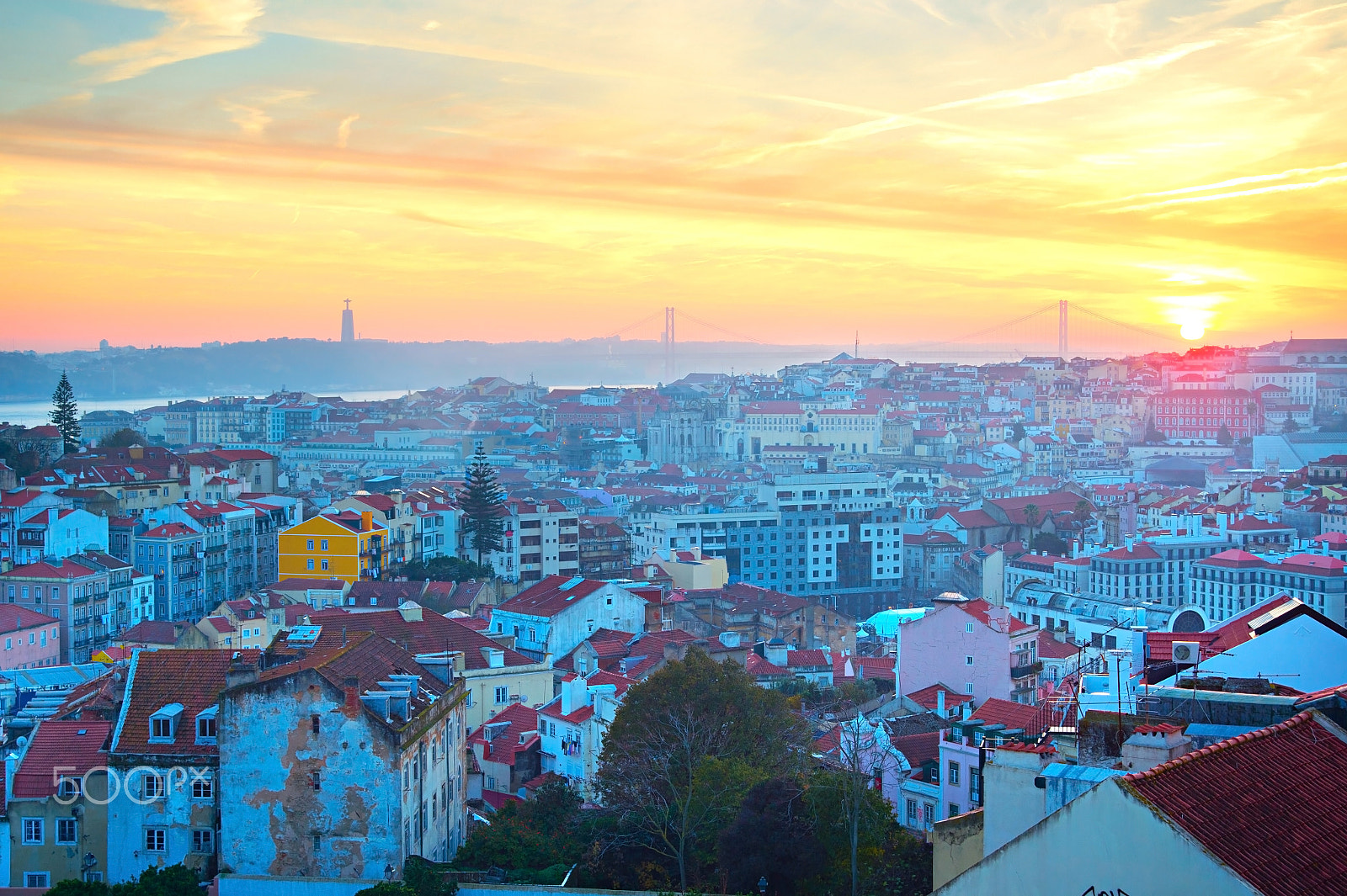 AF Zoom-Nikkor 28-80mm f/3.3-5.6G sample photo. Beautiful lisbon at sunset, portugal photography
