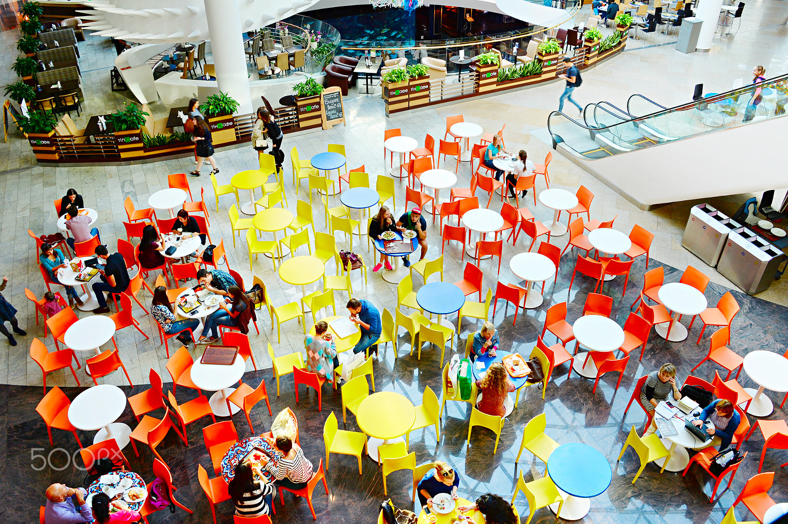Nikon Df sample photo. Food court at shopping plaza photography
