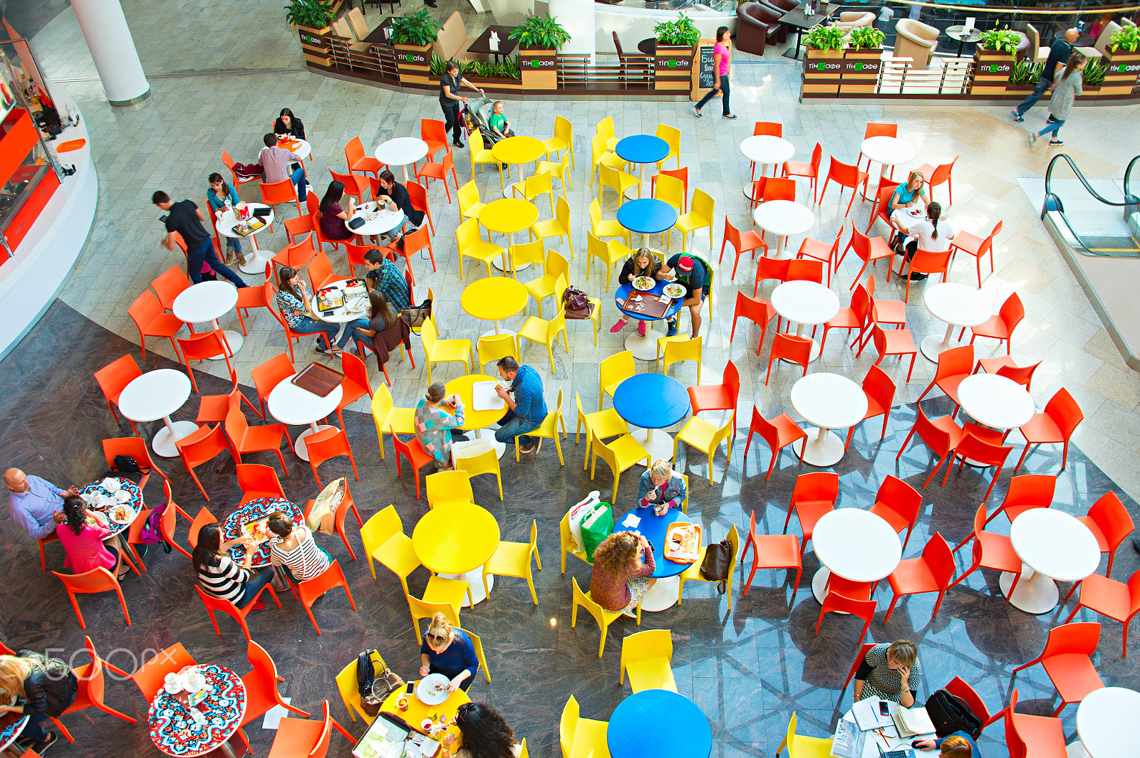 Nikon Df sample photo. Food court, top view photography