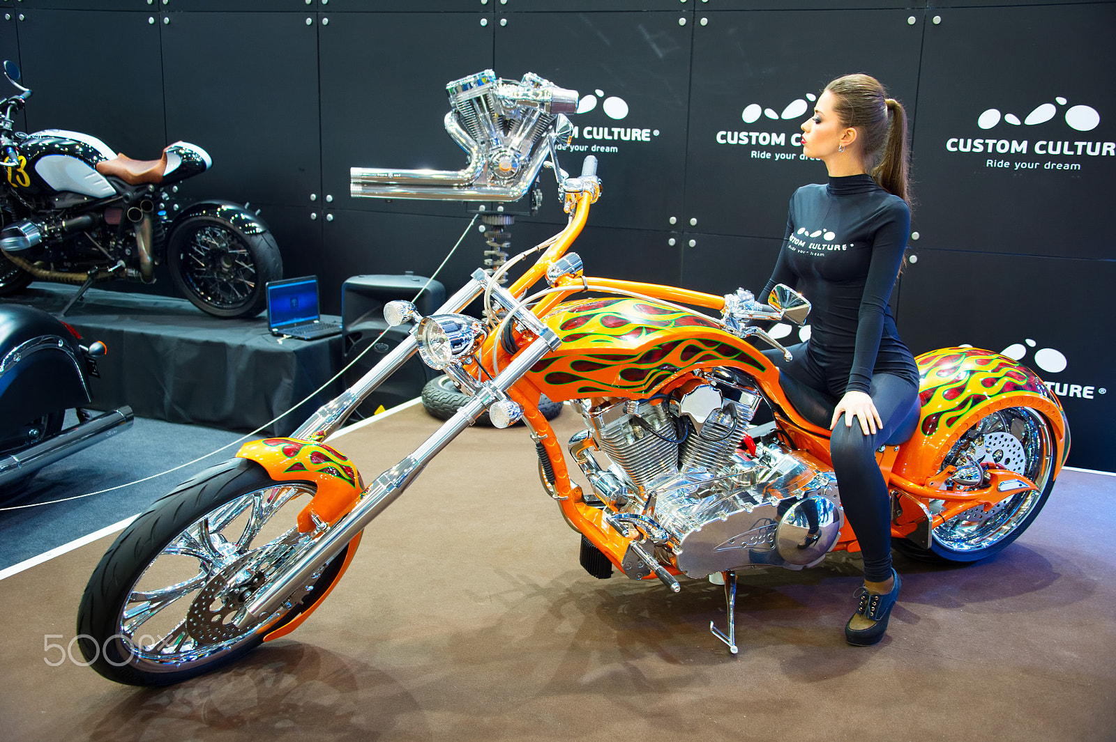 Nikon Df sample photo. Custom motorcycle at moto show photography