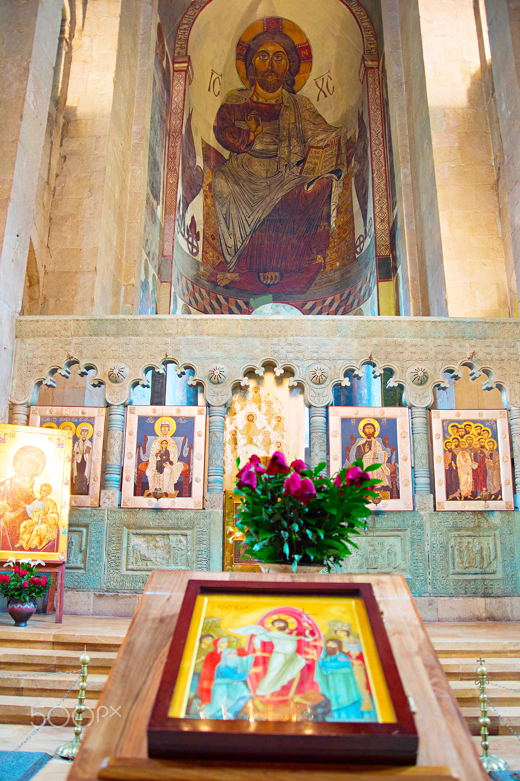 AF Zoom-Nikkor 28-80mm f/3.3-5.6G sample photo. Famous svetitskhoveli cathedral interior, georgia photography