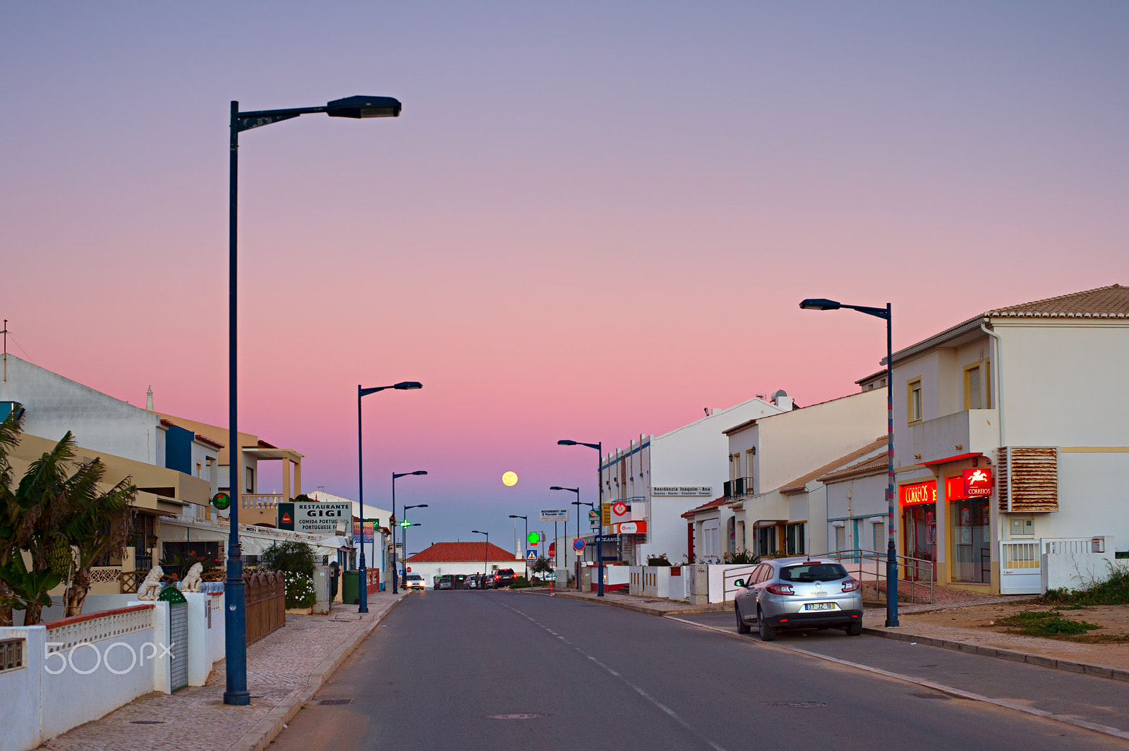 Nikon Df + Nikon AF Nikkor 50mm F1.4D sample photo. Portugal  village at full moon photography