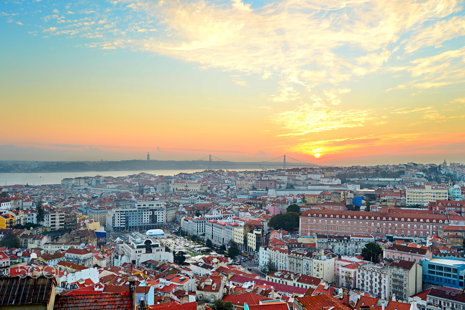 AF Zoom-Nikkor 28-80mm f/3.3-5.6G sample photo. Lisbon sunset view, portugal photography