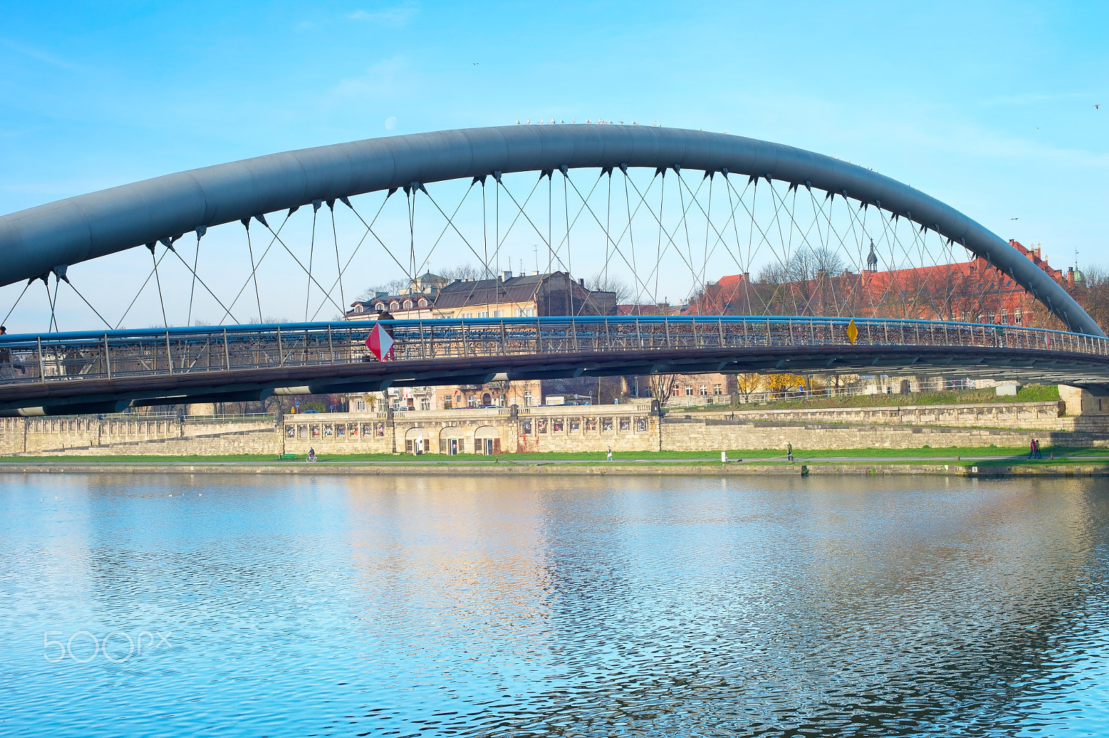 Nikon Df + Nikon AF Nikkor 50mm F1.4D sample photo. Modern footbridge, krakow, poland photography