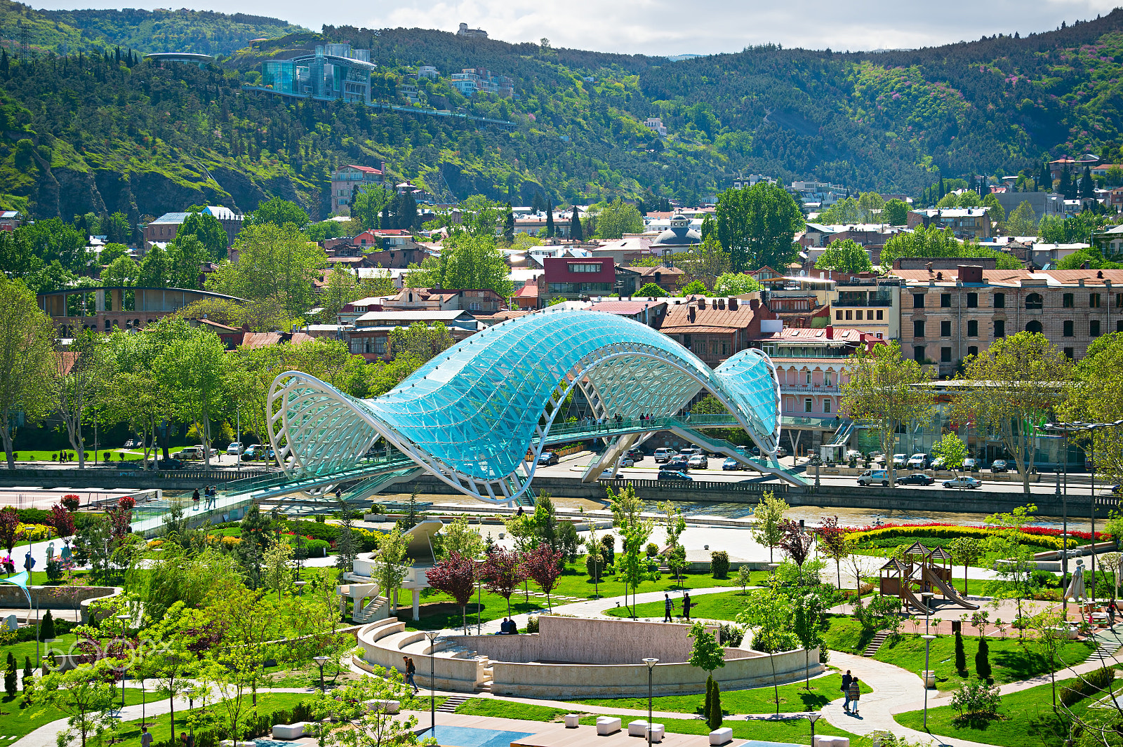 AF Zoom-Nikkor 28-80mm f/3.3-5.6G sample photo. Peace bridge, tbilisi, georgia photography