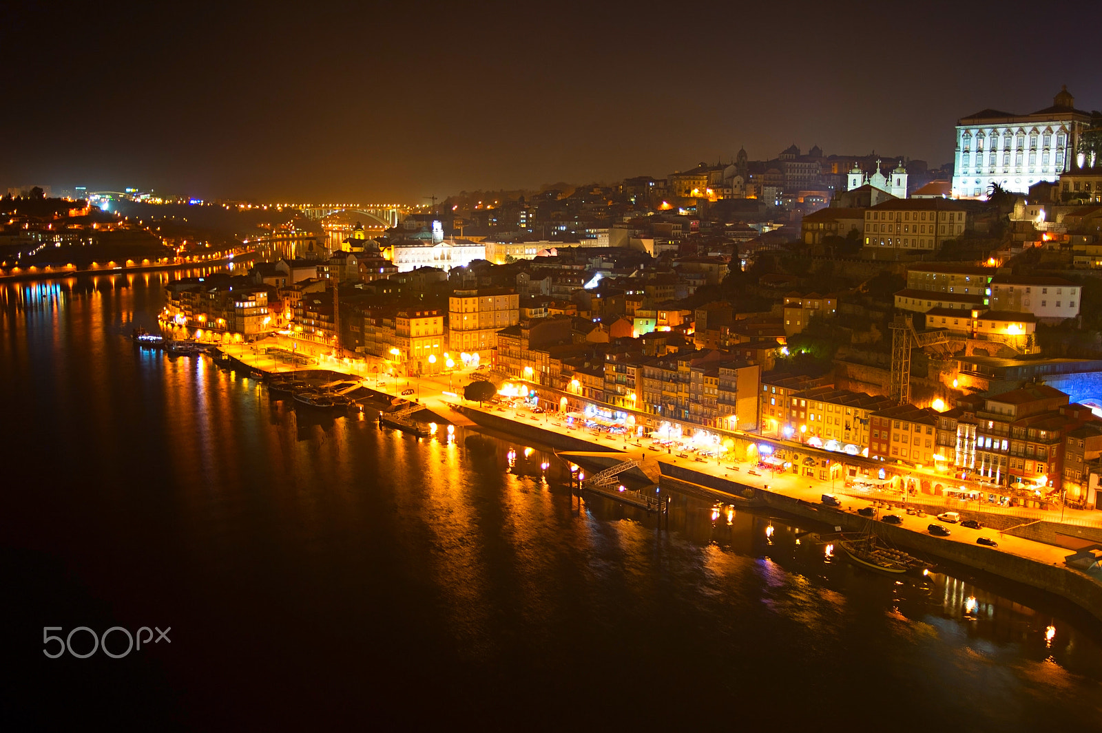 Nikon Df + AF Zoom-Nikkor 28-80mm f/3.3-5.6G sample photo. Night view of porto, portugal photography
