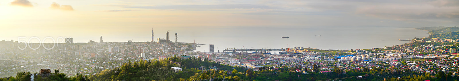 AF Zoom-Nikkor 28-80mm f/3.3-5.6G sample photo. Batumi panorama, georgia photography