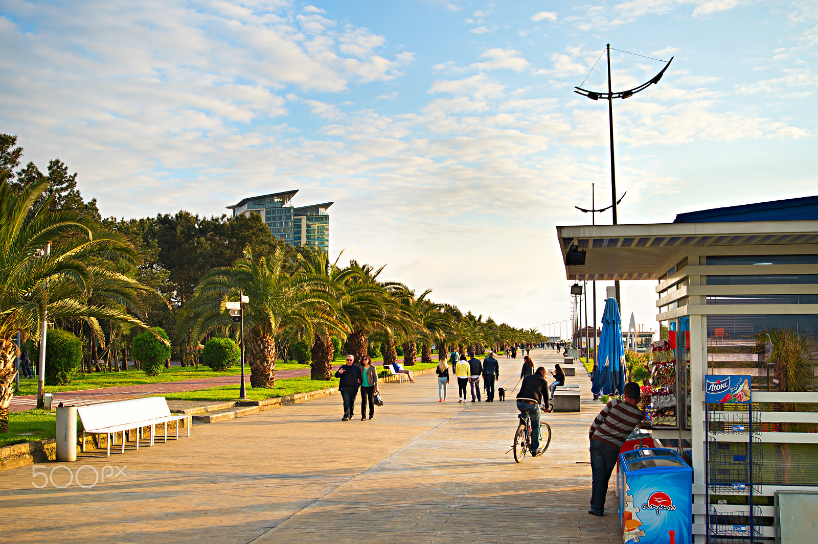 AF Zoom-Nikkor 28-80mm f/3.3-5.6G sample photo. Batumi quayside at sunset, georgia photography
