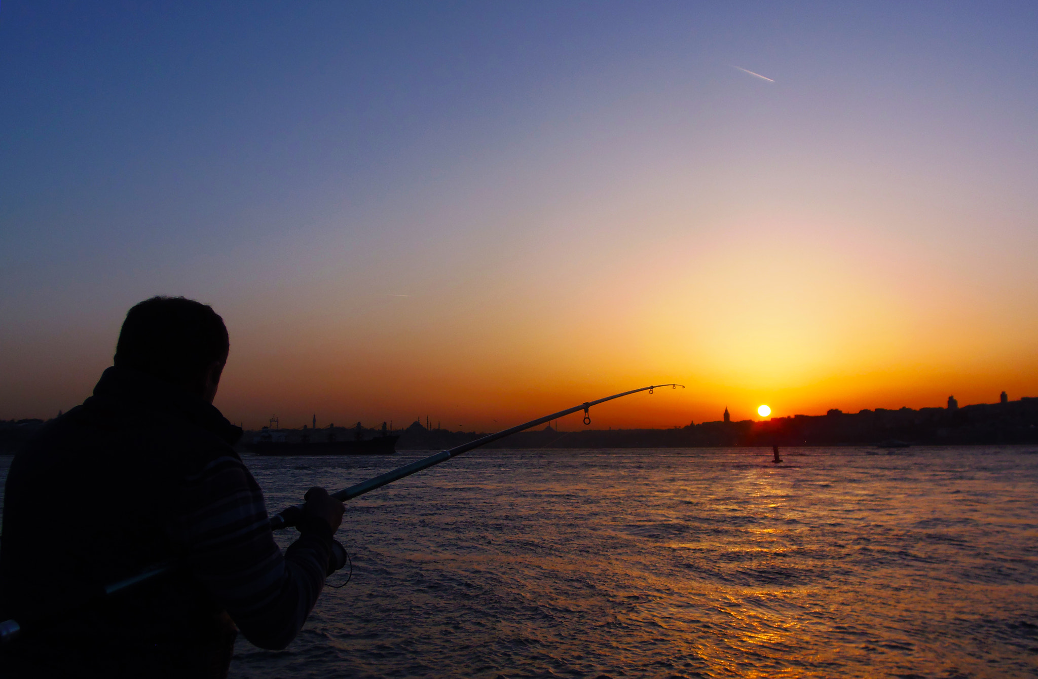 Olympus SP-810UZ sample photo. Fishing in istanbul, turkey photography