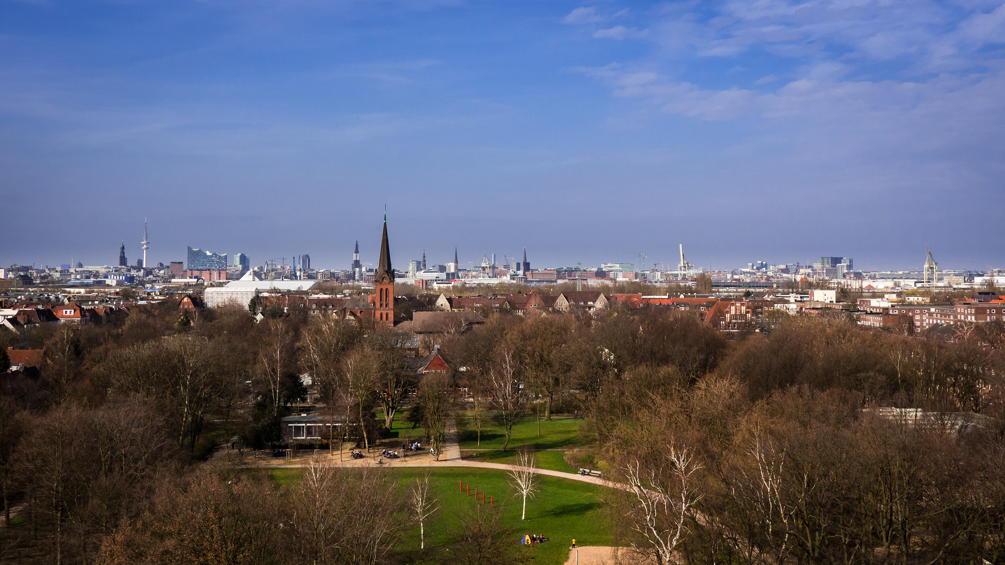 Olympus OM-D E-M10 + LUMIX G 20/F1.7 II sample photo. Hamburg city view from "energie bunker" wilhelmsburg photography