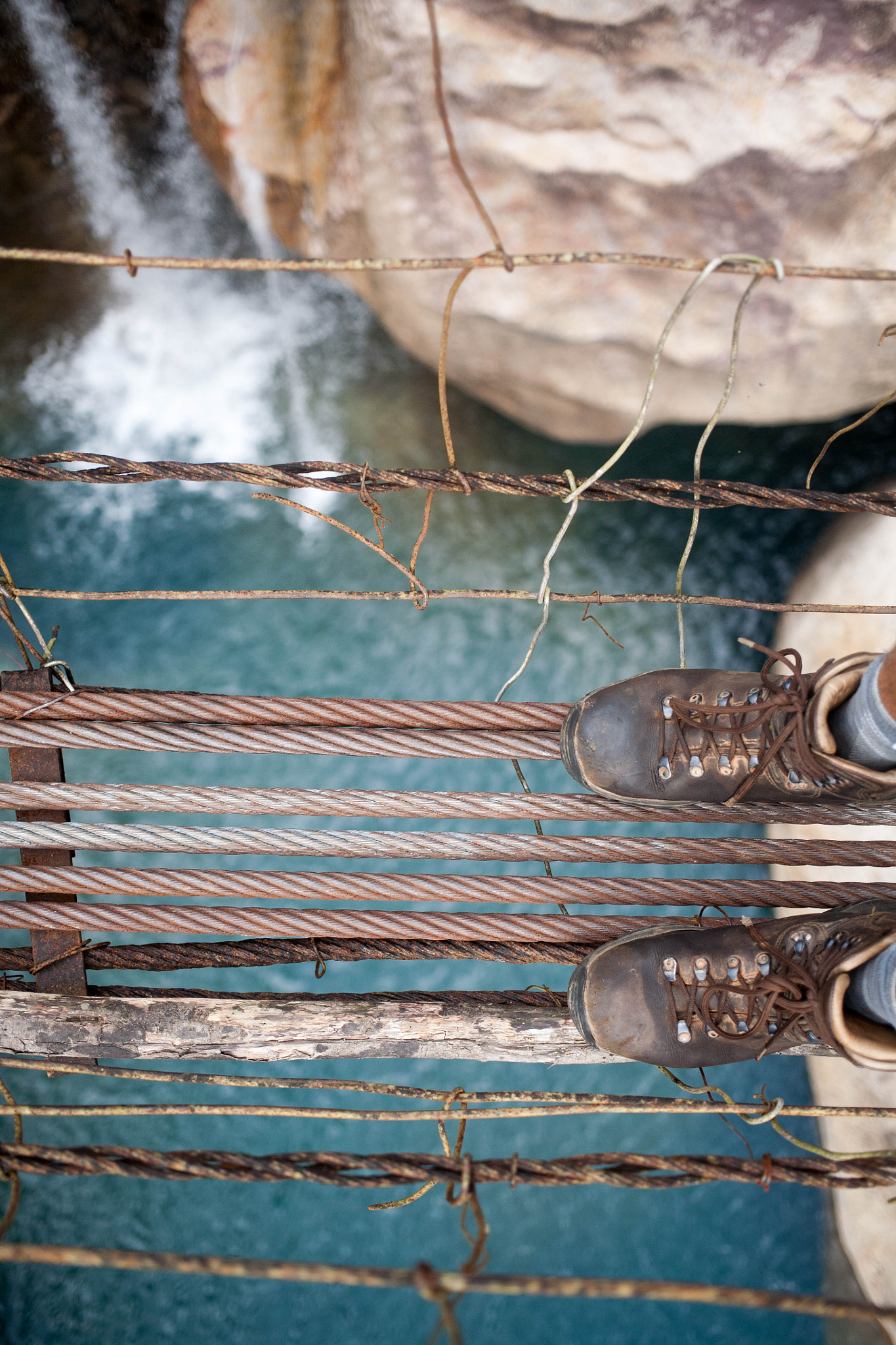 Canon EOS 5D + Canon EF 40mm F2.8 STM sample photo. Crossing a bridge in cherrapunji photography