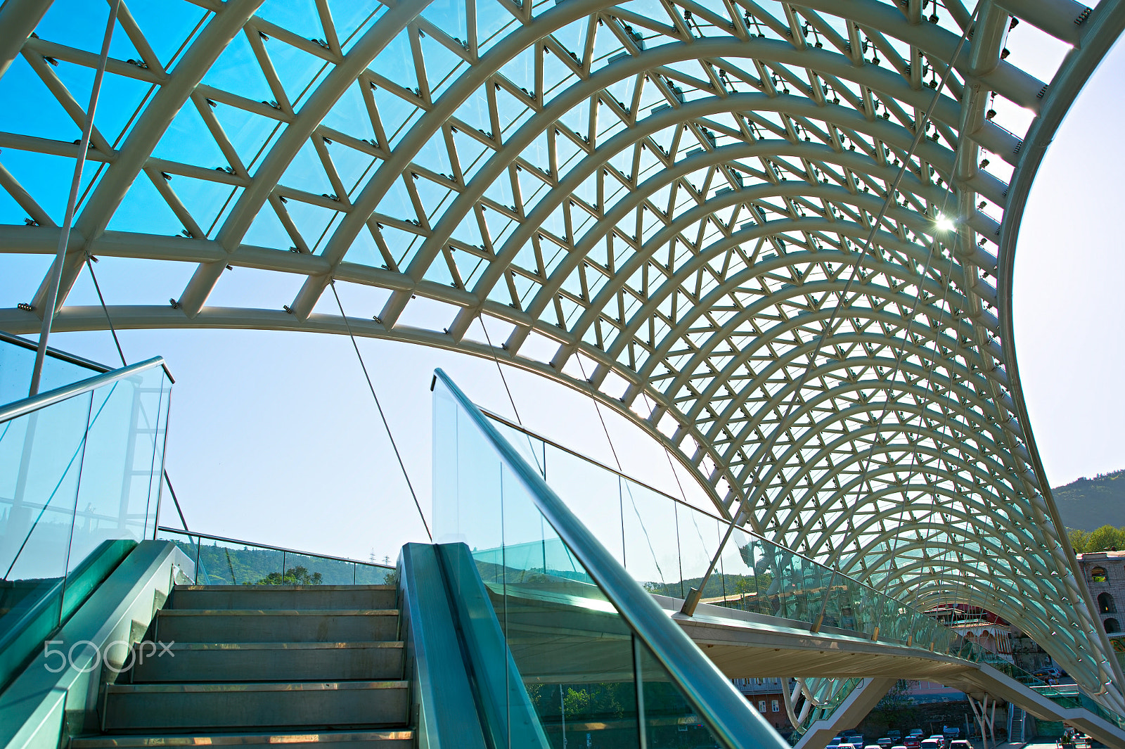 AF Zoom-Nikkor 28-80mm f/3.3-5.6G sample photo. Peace bridge interior. tbilisi, georgia photography