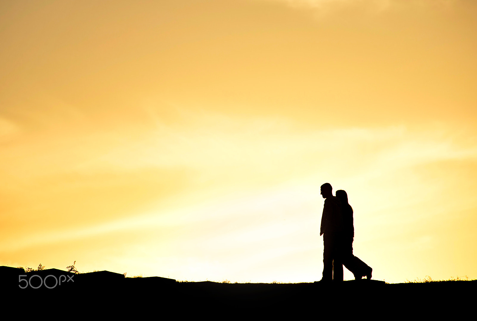 Nikon Df sample photo. Couple walking silhouette photography