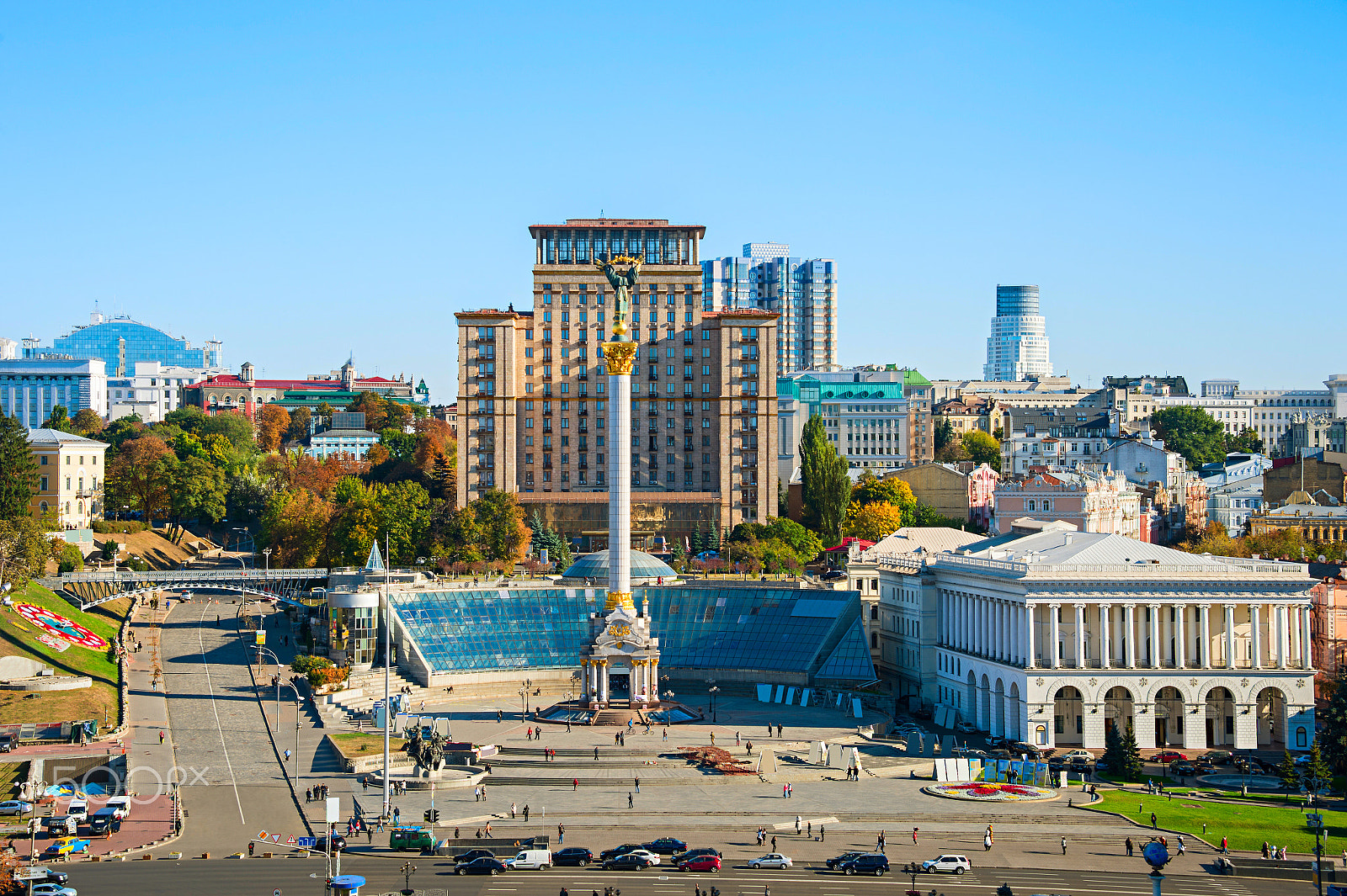Nikon Df sample photo. Independence square front view, ukraine photography