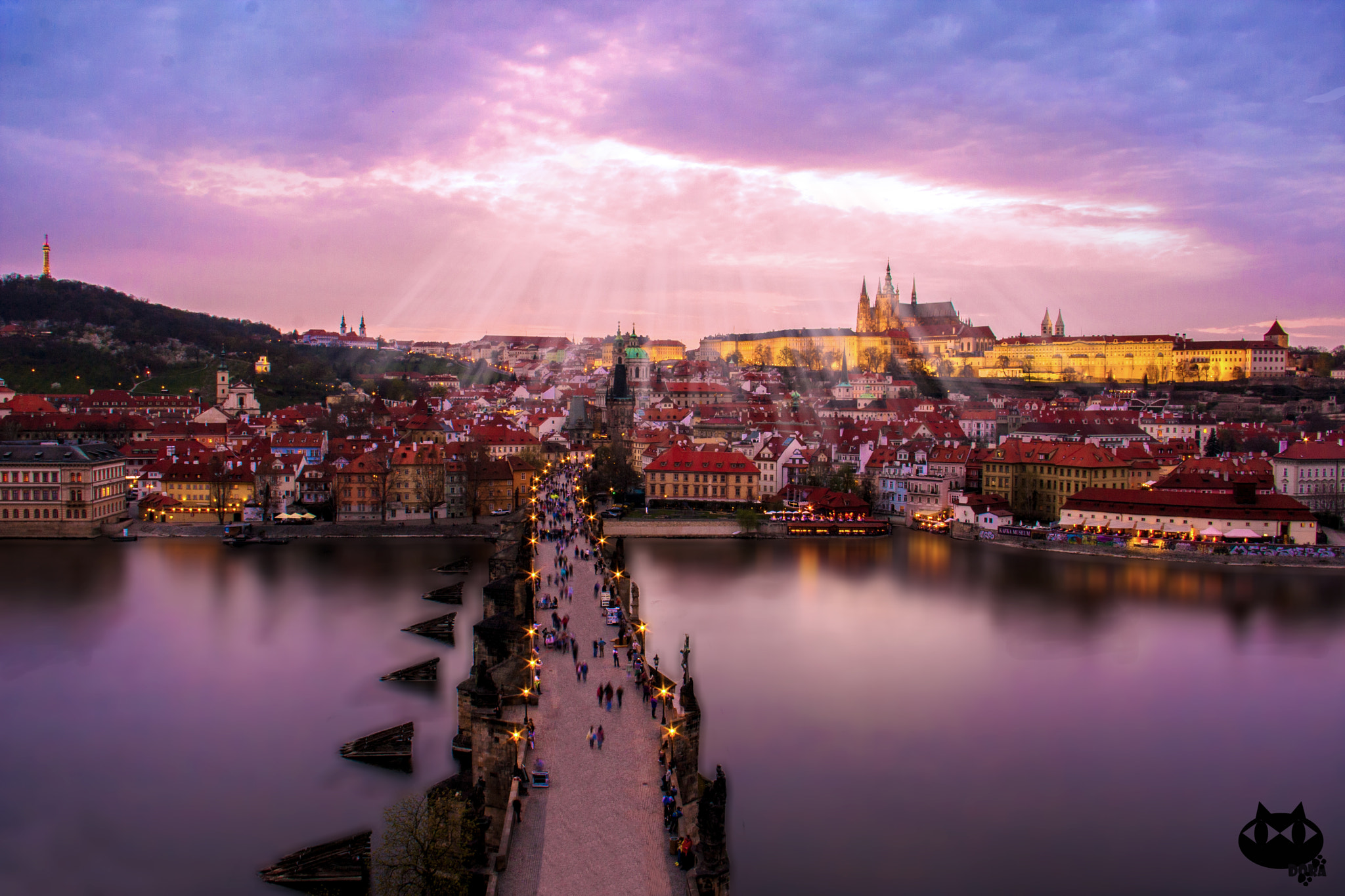 Canon EOS 40D sample photo. Prague castle afterglow photography