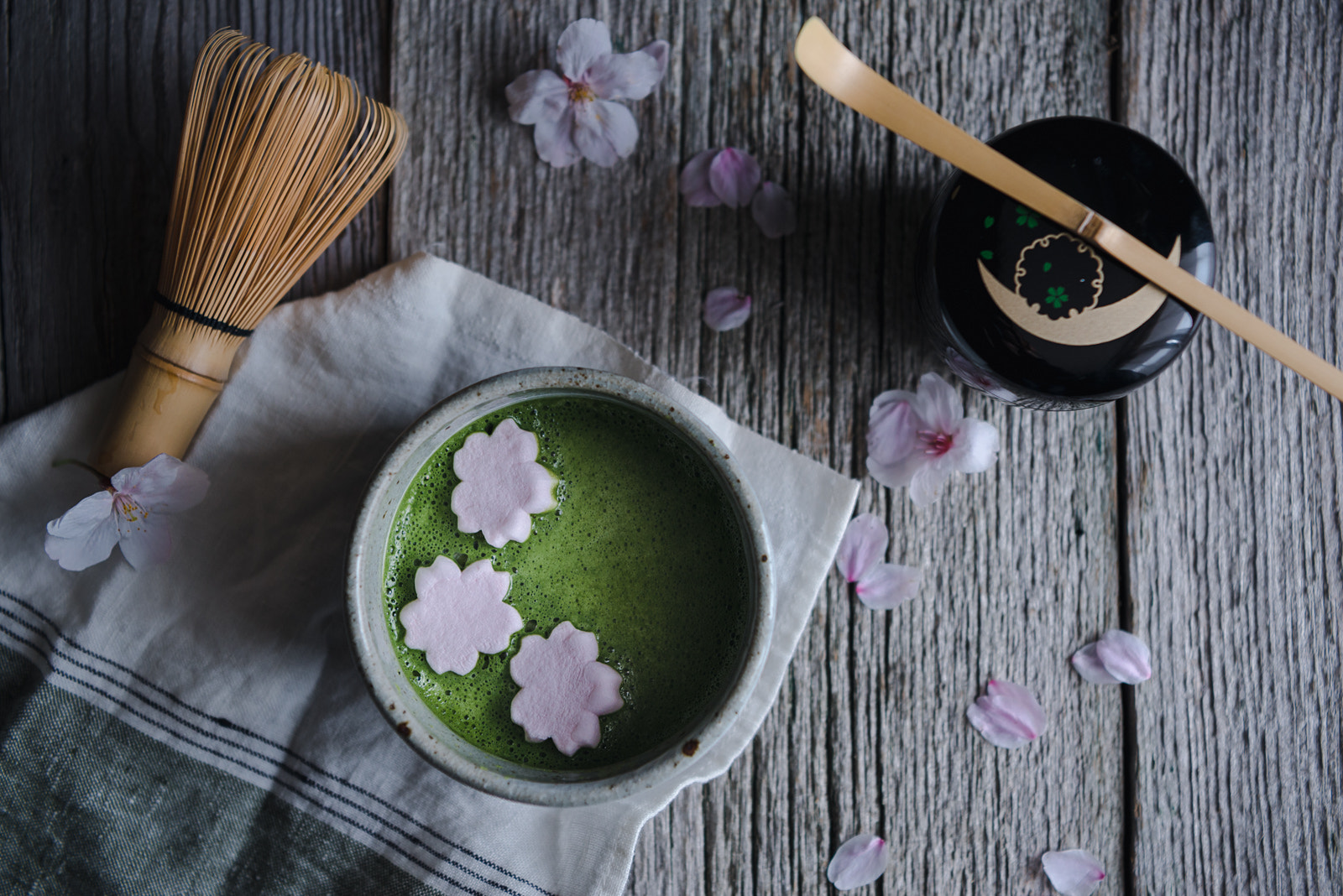 Nikon AF-S Nikkor 24-70mm F2.8E ED VR sample photo. Sakura matcha latte. photography